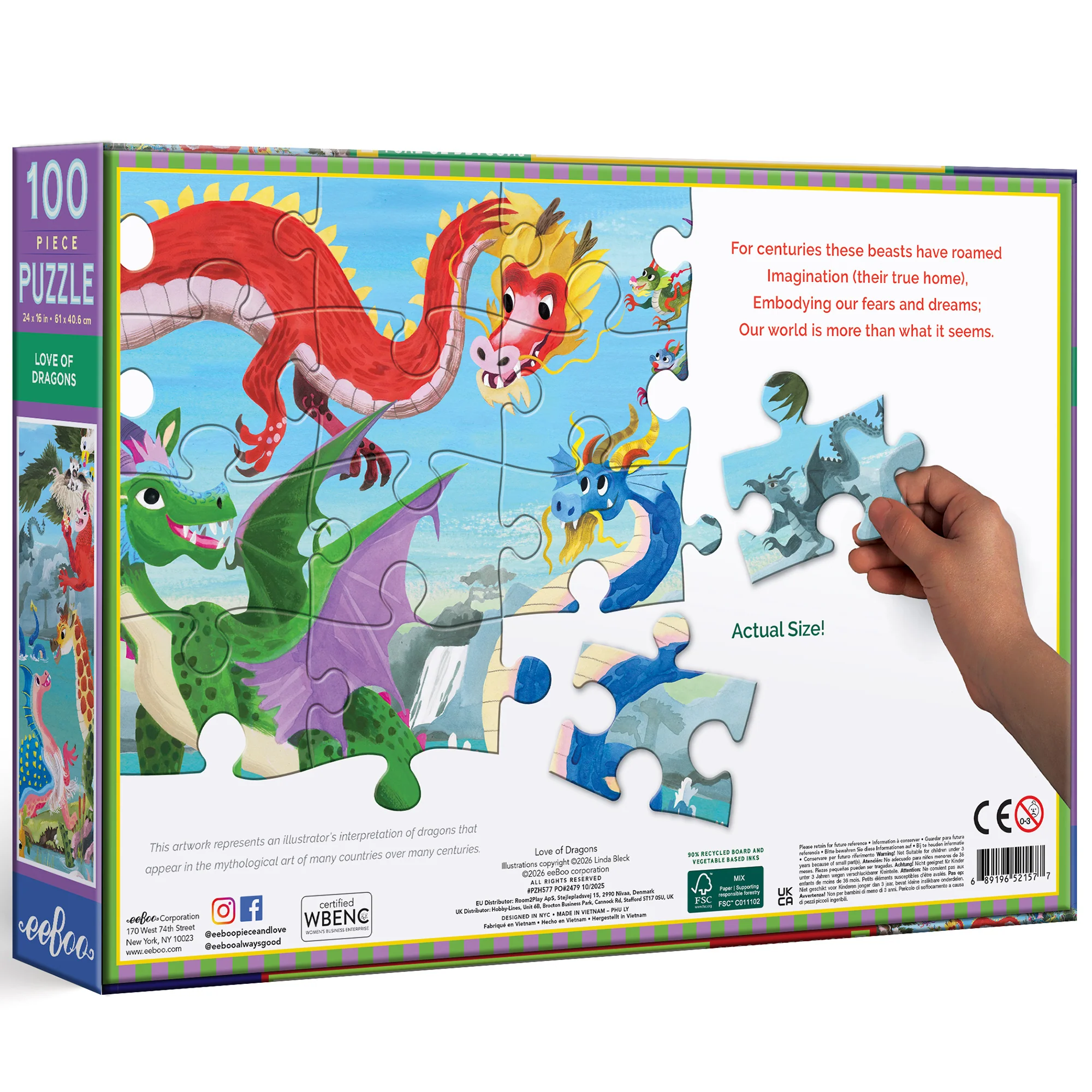 Eeboo Love Of Dragons 100-Piece Puzzle - Image 2