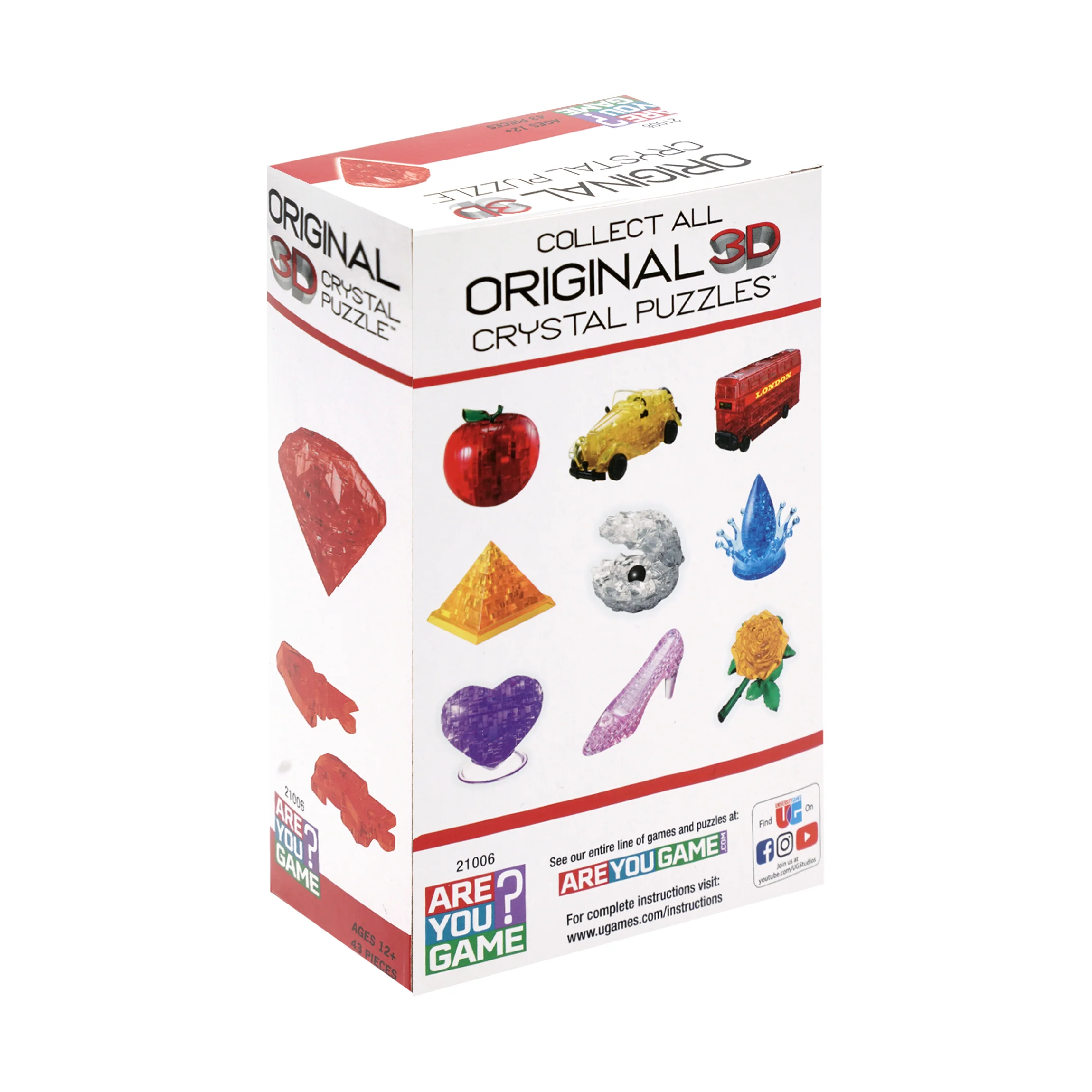 Radiant Ruby 3D Crystal Puzzle - Challenge Your Mind, 43 Pieces - Image 4