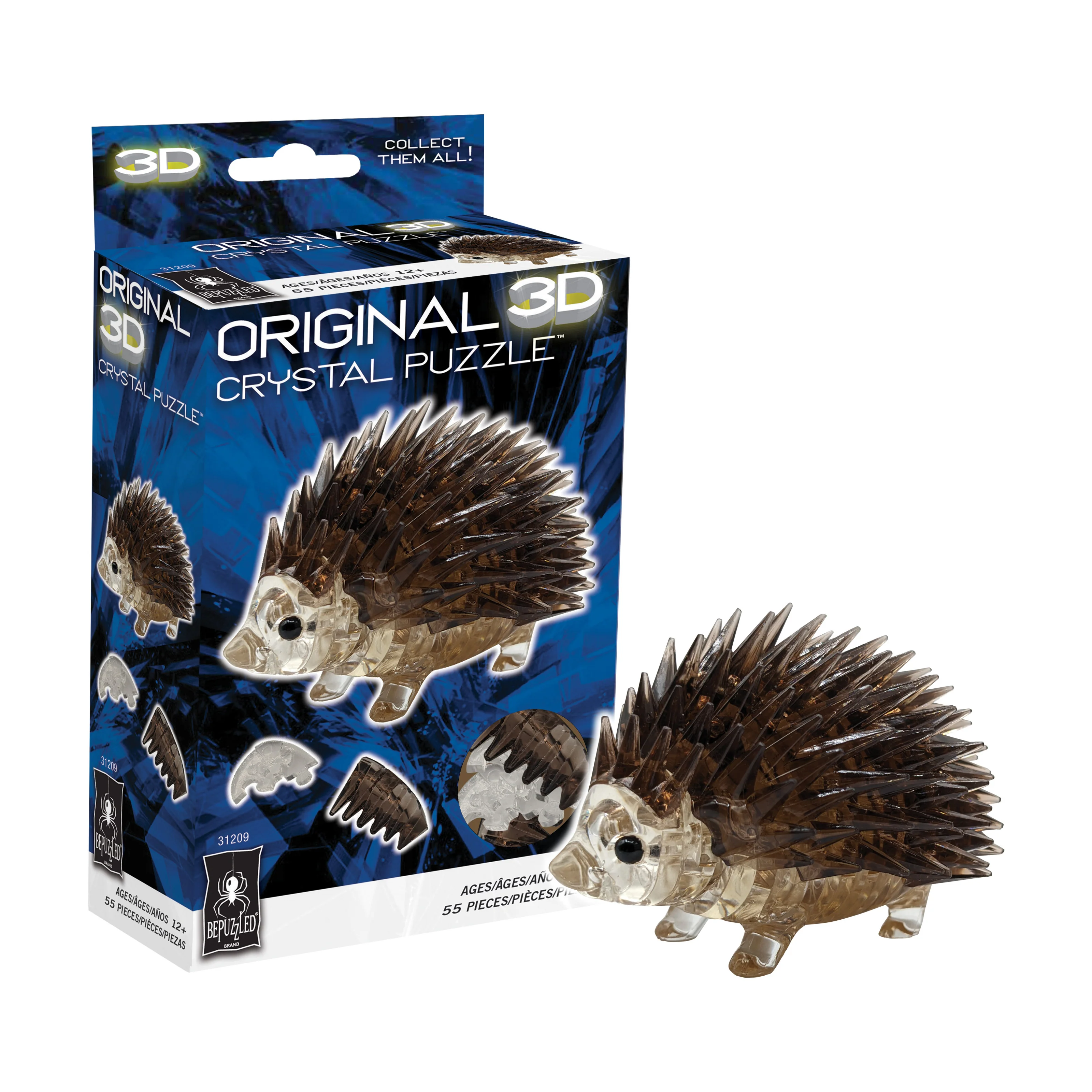 3D Crystal Puzzle - Adorable Hedgehog Design, 55 Pieces - Image 3