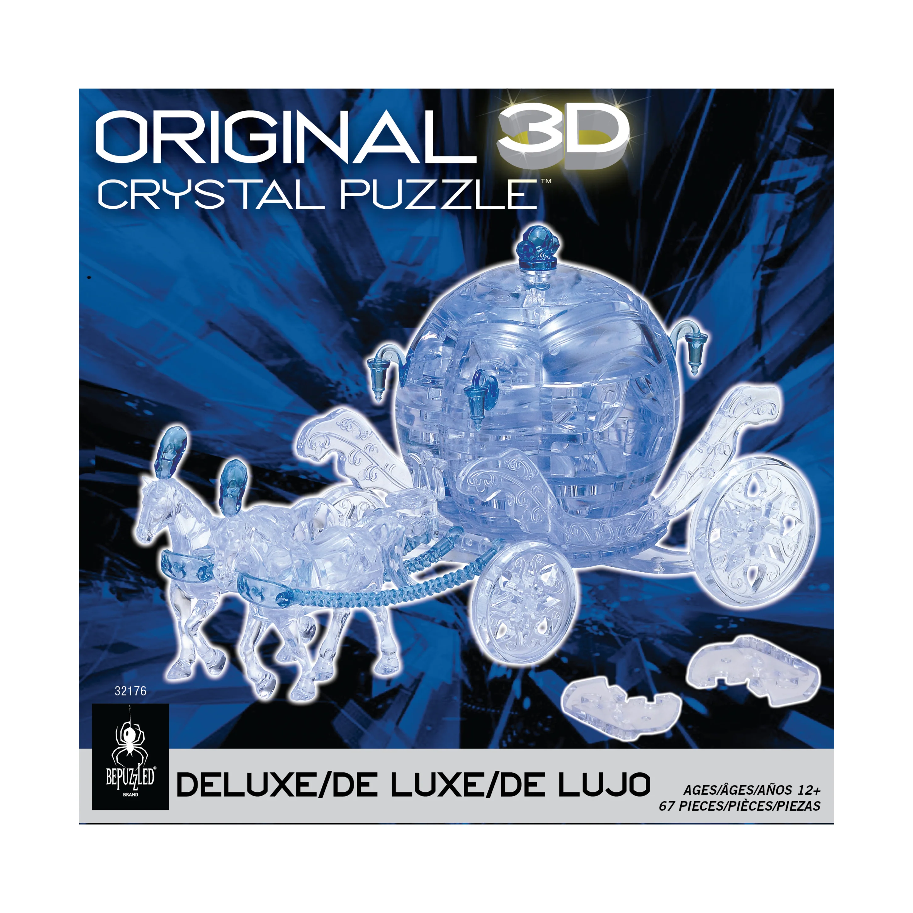 Majestic Blue Royal Carriage 3D Crystal Puzzle - 67 Pieces - Image 4