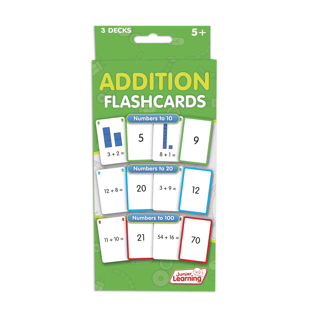 Junior Learning Addition Flashcards Set - Educational Math Game for Ages 5-6 - Image 2