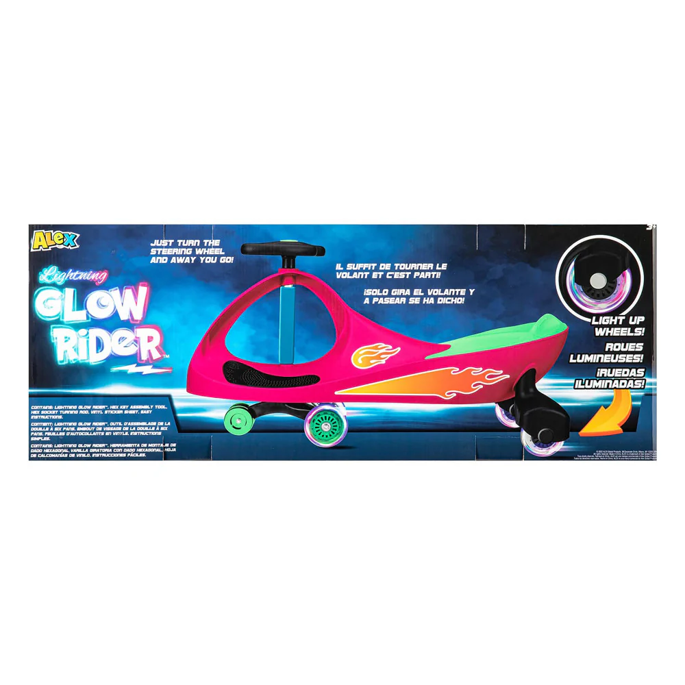 Alex - Lightning Glow Rider - Pink & Green - Inertia-Powered Fun
