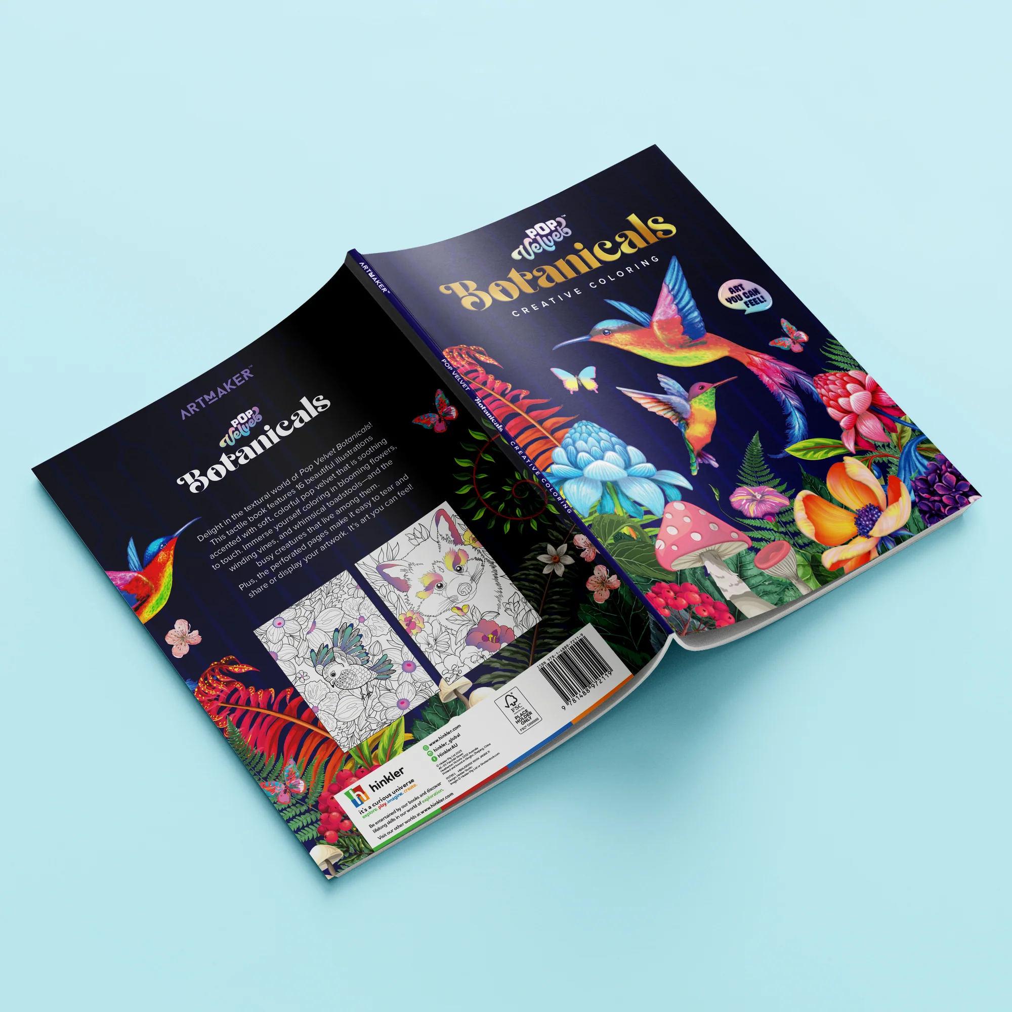 Art Maker Pop Velvet Botanicals Tactile Coloring Book - Image 5