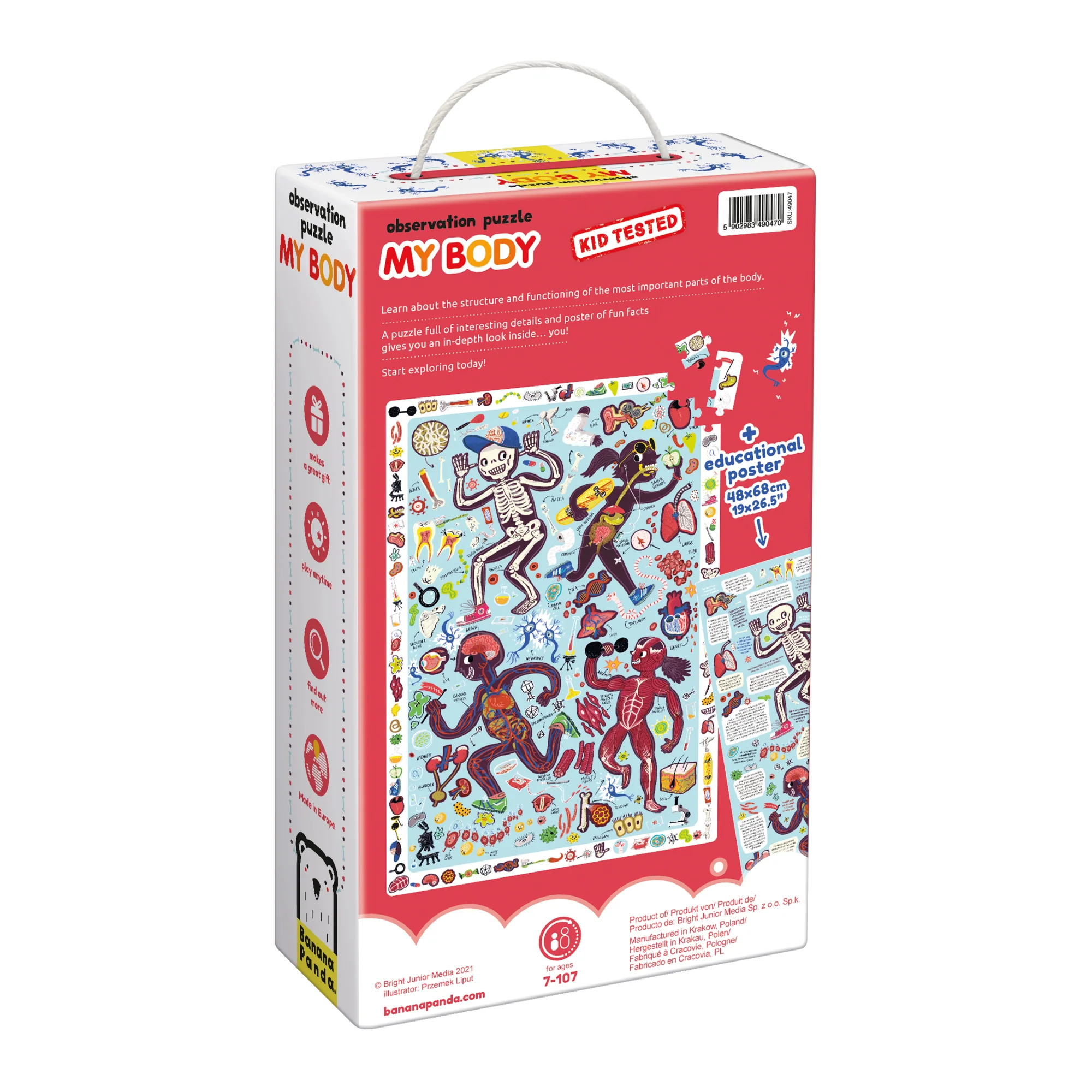 Banana Panda My Body Observation Jigsaw Puzzle - 204 pc - Image 2