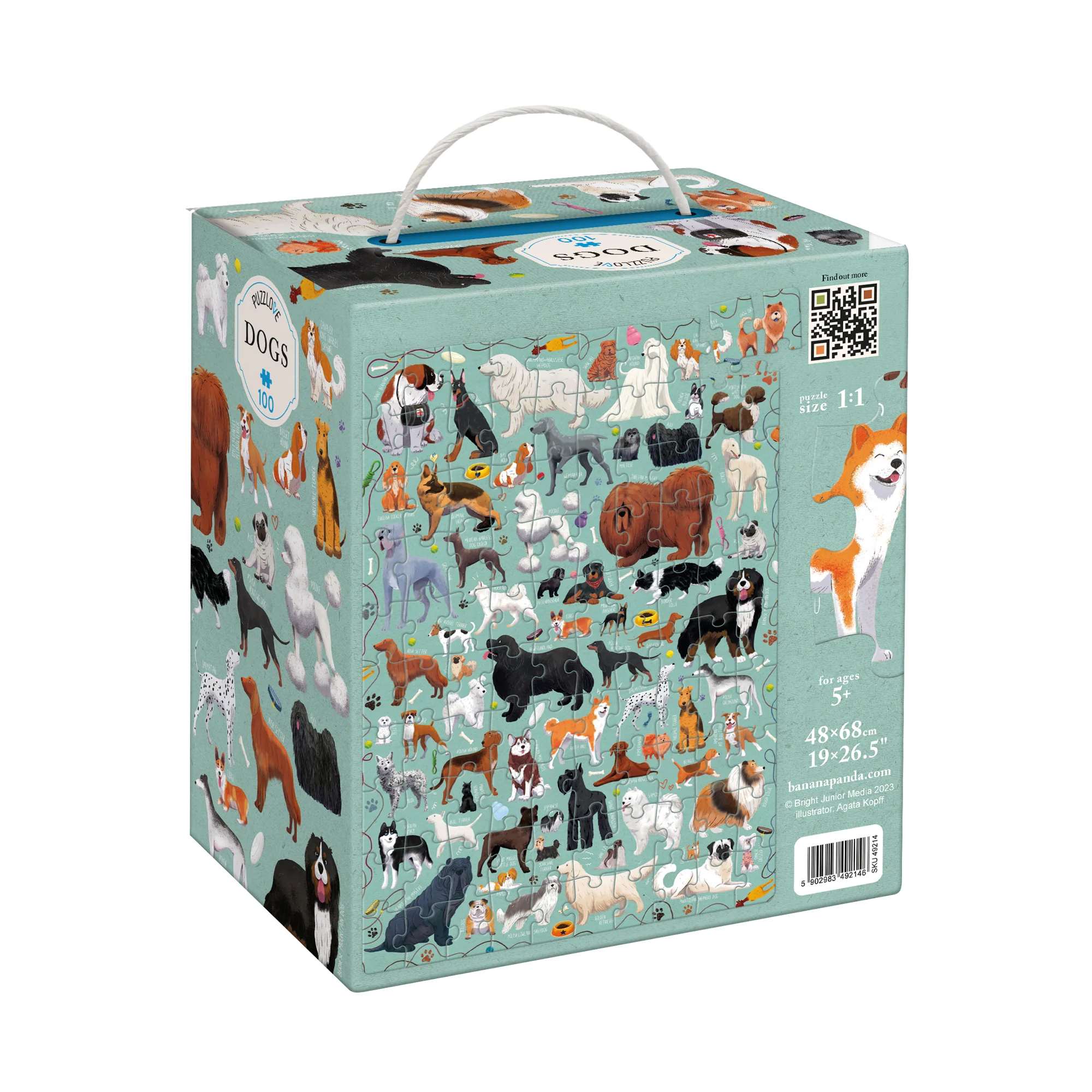 Banana Panda Puzzlove Dogs Jigsaw Puzzle - 100 pc - Image 2