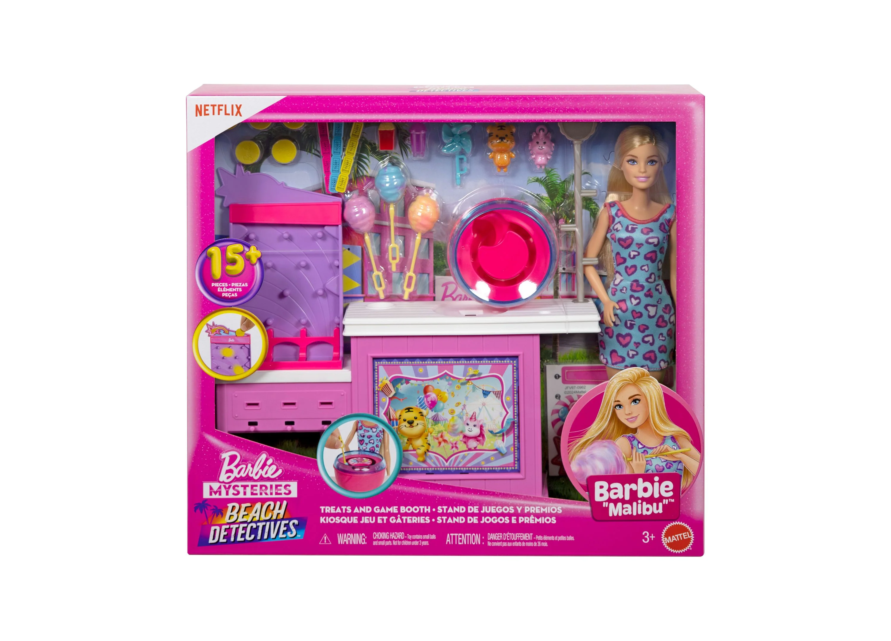 Barbie Mysteries Beach Detectives Malibu Doll and Cotton Candy Game Playset - Image 5