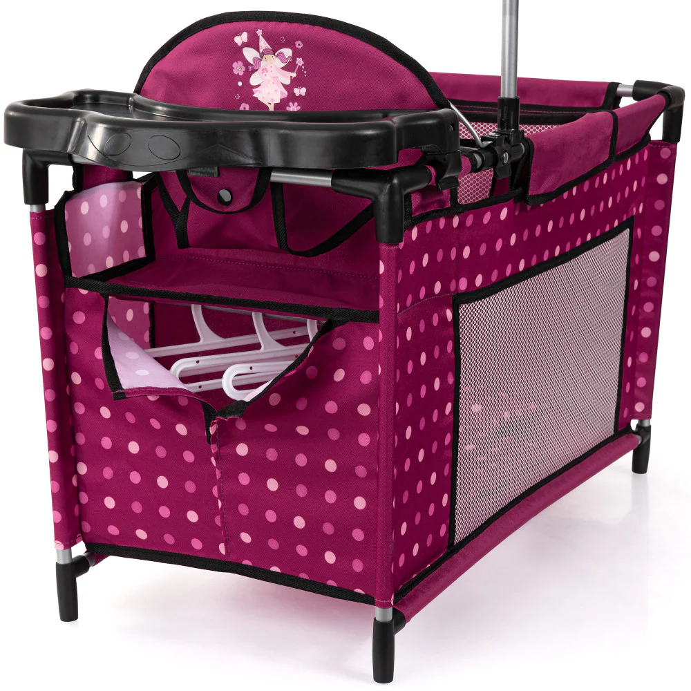 Bayer Design Dolls: Multi Bed - Hot Pink, Dots, Fairy - Playpen For Dolls Up To 18" - Image 4