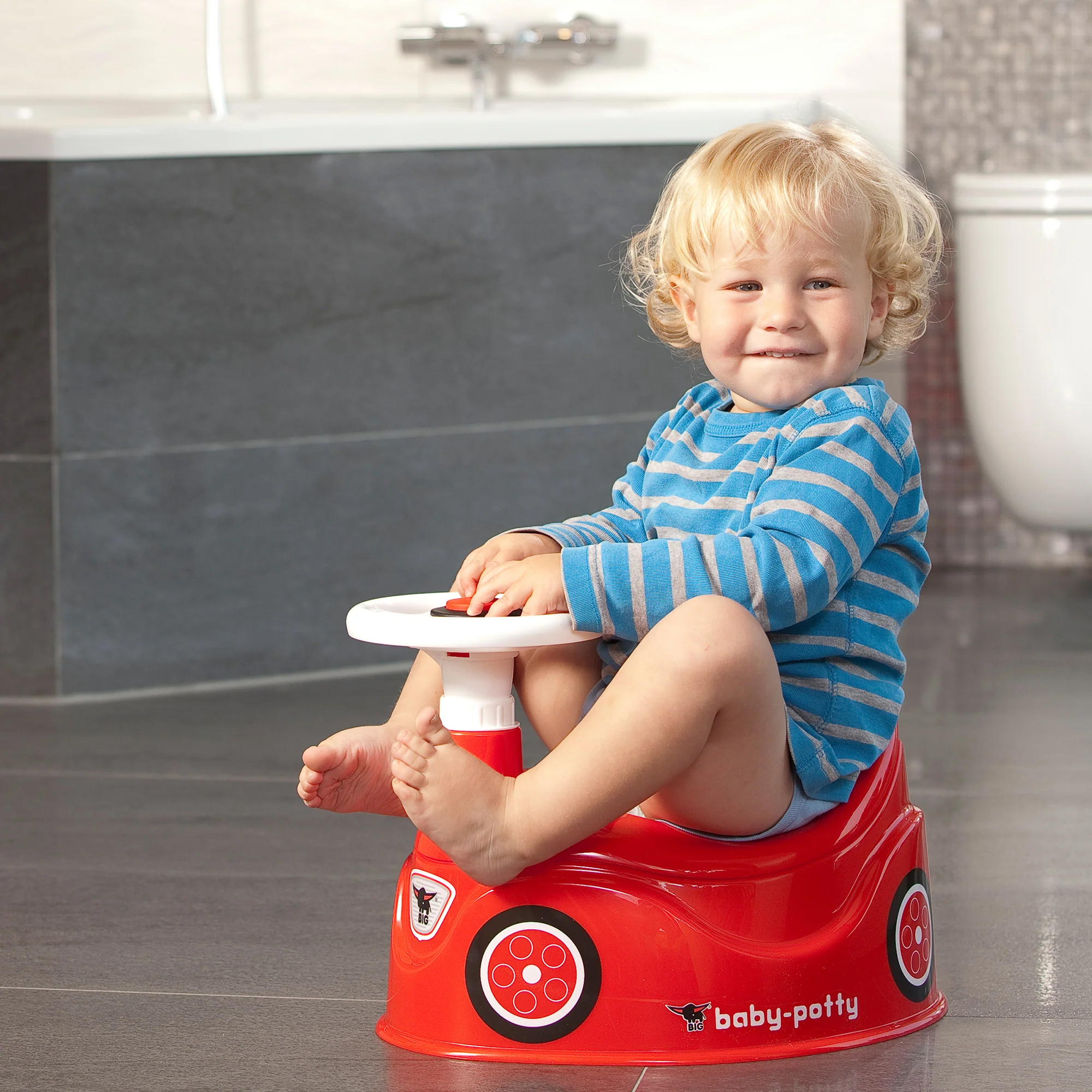 BIG Baby Potty Bobby Car Design With Steering Wheel For Ages 18 Months+ - Image 4