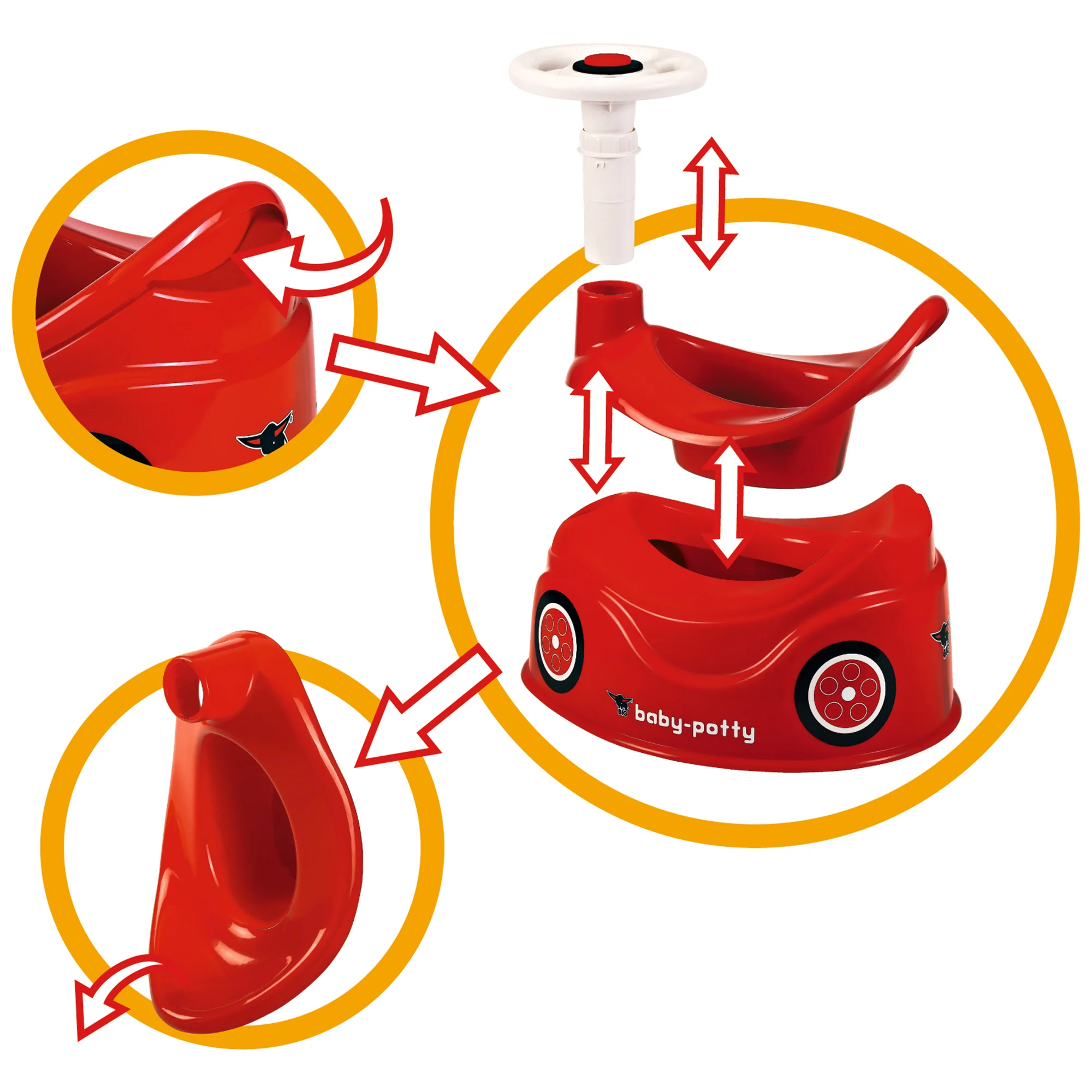BIG Baby Potty Bobby Car Design With Steering Wheel For Ages 18 Months+ - Image 5