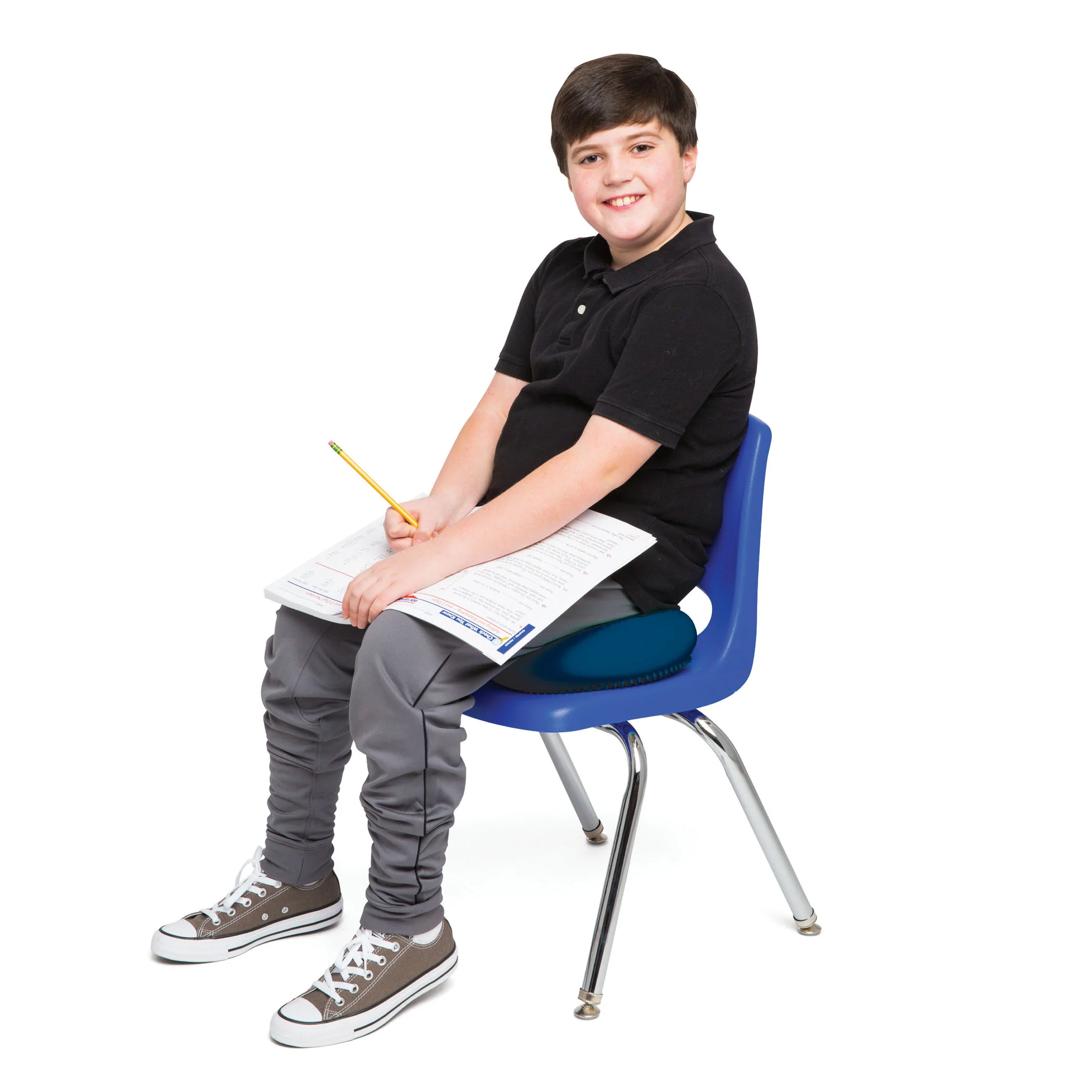 Bouncyband Antimicrobial Wiggle Seat Sensory Cushion, Blue 13"/33cm - Image 4