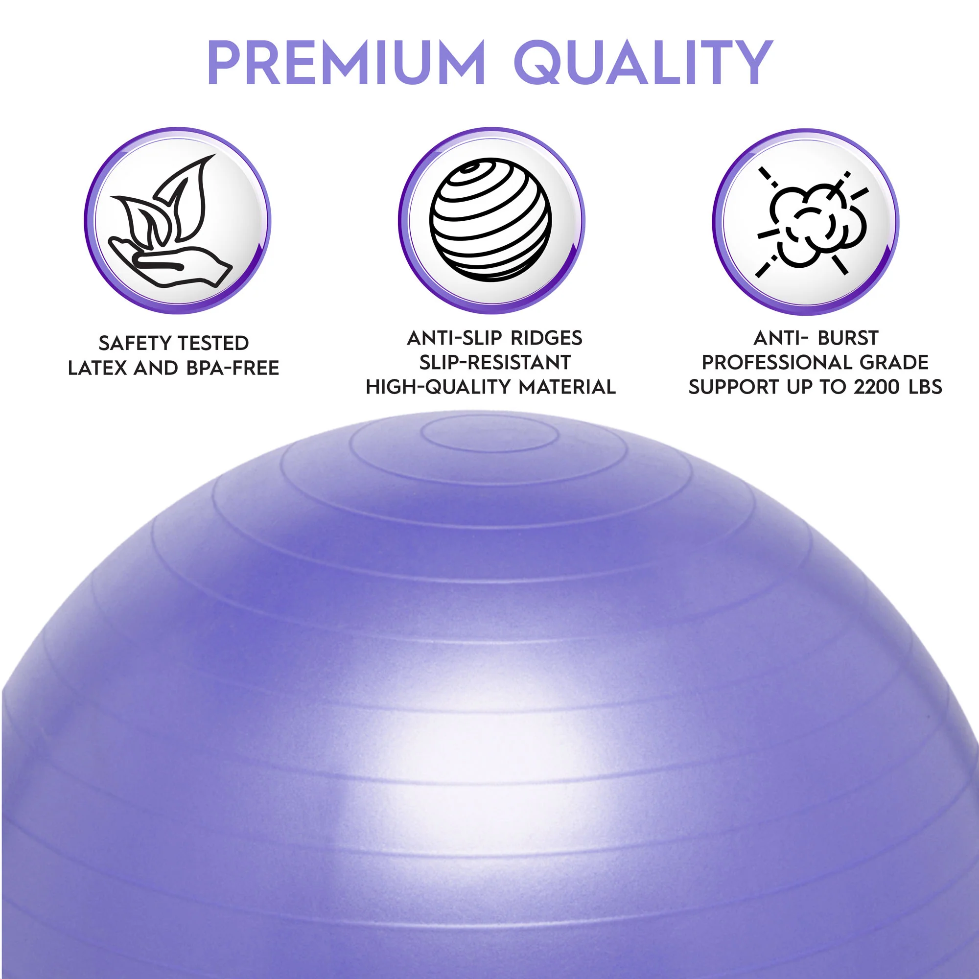Bouncyband® Balance Ball, 55cm, Purple - Focus & Fitness Enhancer - Image 6