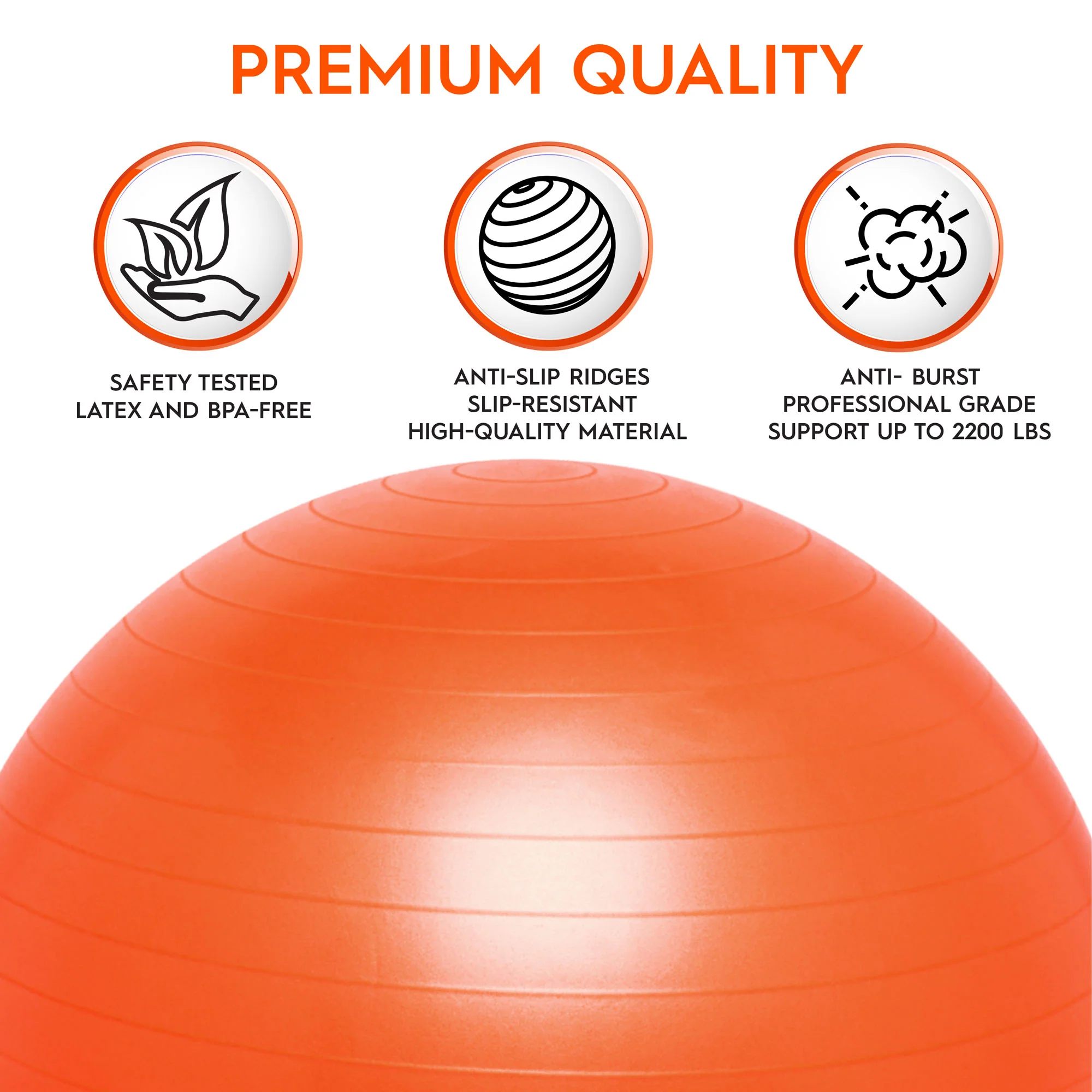 Bouncyband Balance Ball Chair, 65cm - Energizing Orange - Image 6