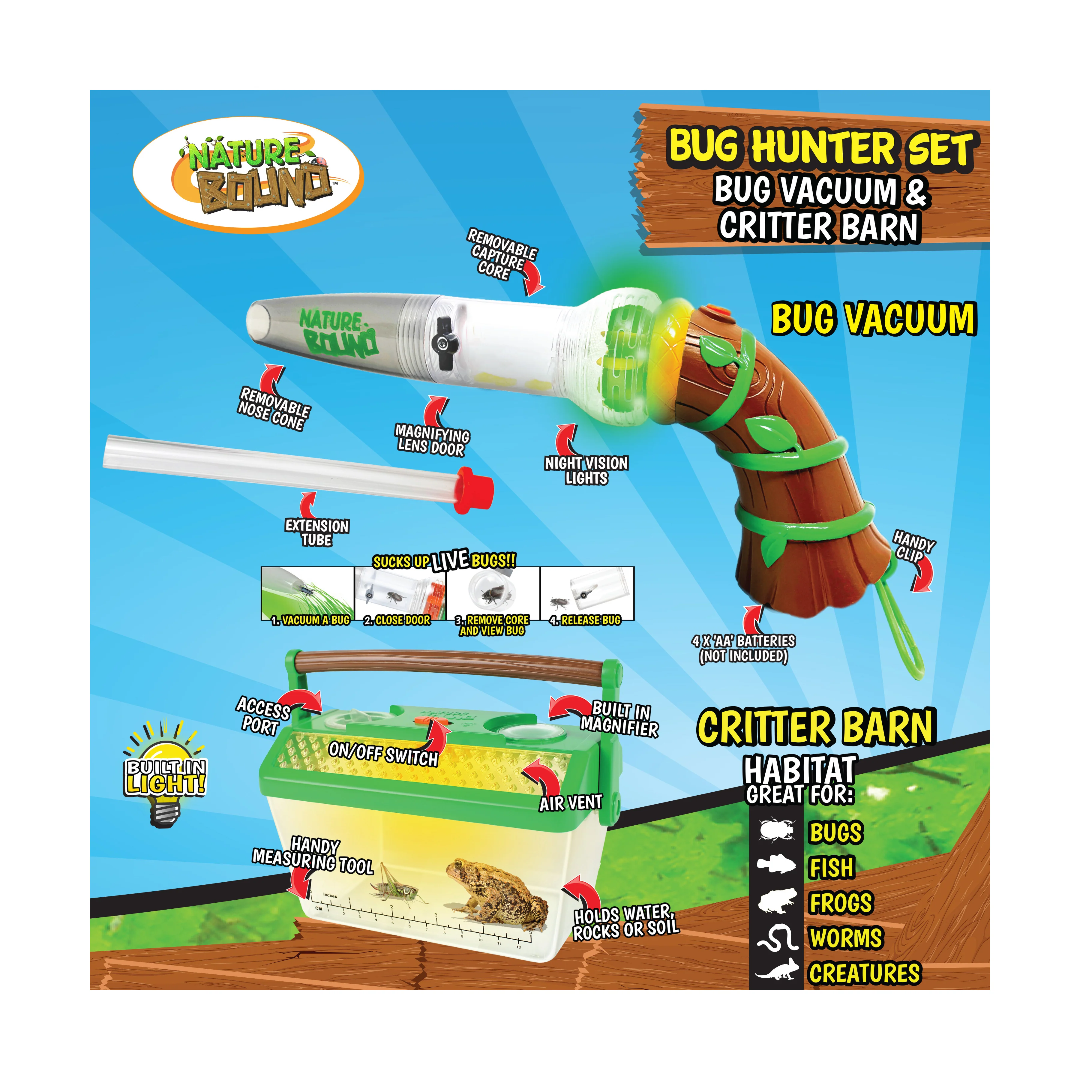 Nature Explorer’s Ultimate Bug Hunter Set: Bug Vacuum & Critler Barn - Image 3
