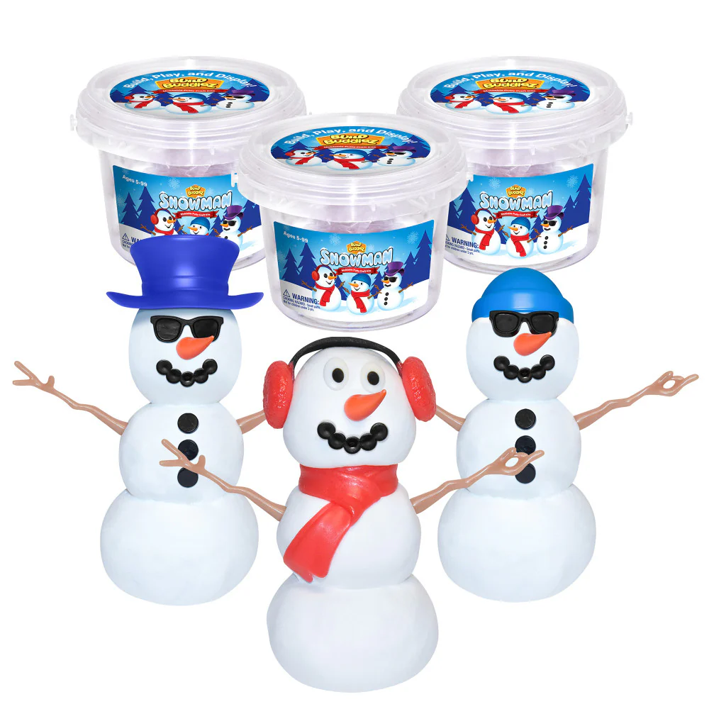 Build Buddiez Snowman Foam Craft Kit 3-Pack – Create, Play, Display for Kids 5+