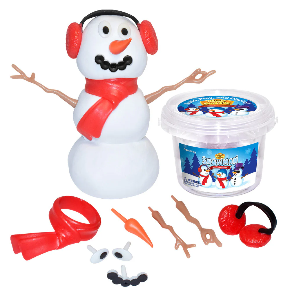 Build Buddiez Snowman Foam Craft Kit 3-Pack – Create, Play, Display for Kids 5+ - Image 4