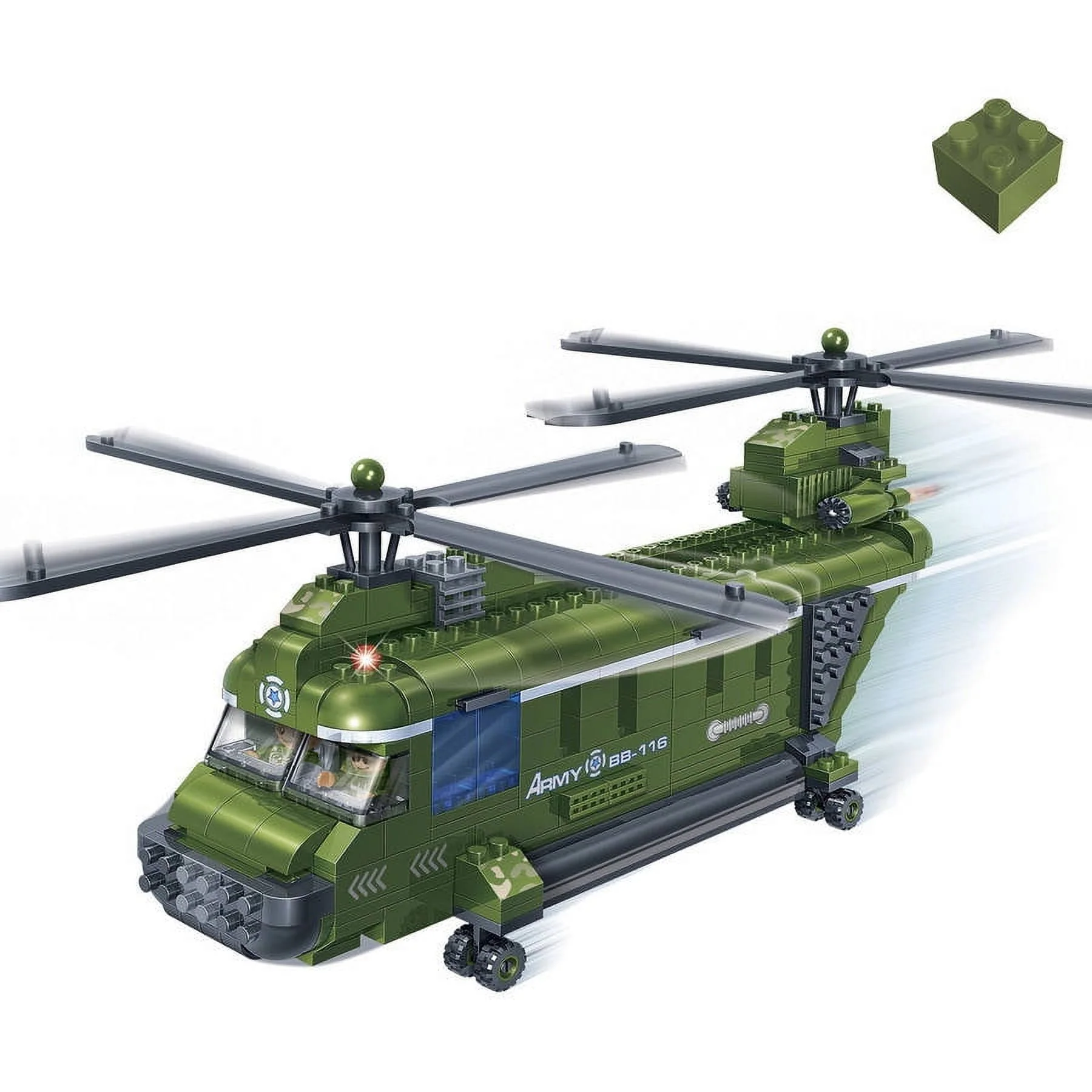 BanBao Chinook Helicopter Building Set - 263 Pieces, Compatible with Major Brands