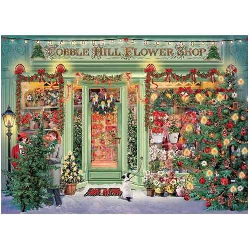 Barbara Behr Christmas Flower Shop Vintage-Themed Puzzle - 1000 pc - Image 2