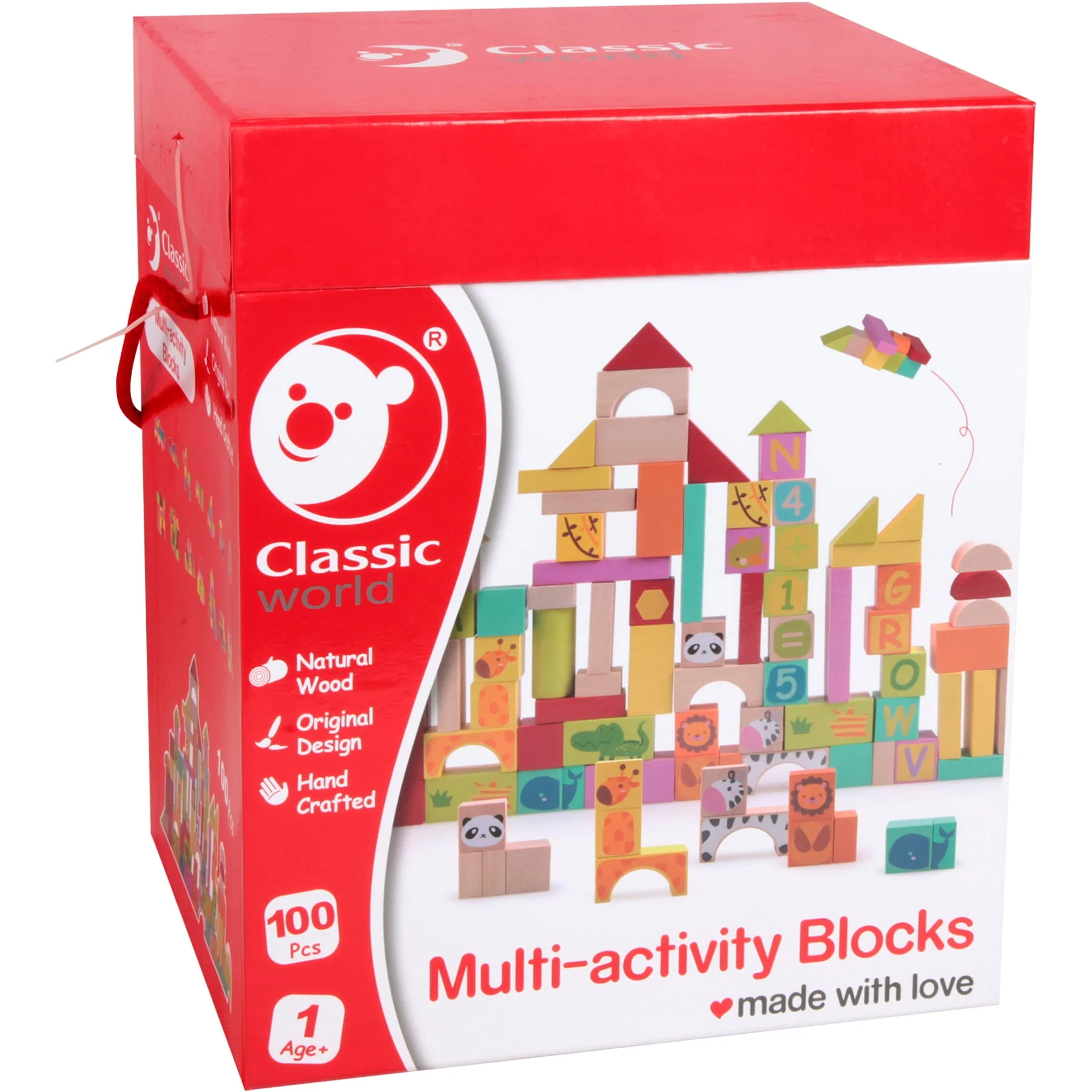 Classic World Multi-Activity Blocks Set - Zoo-Themed - 100 Pieces