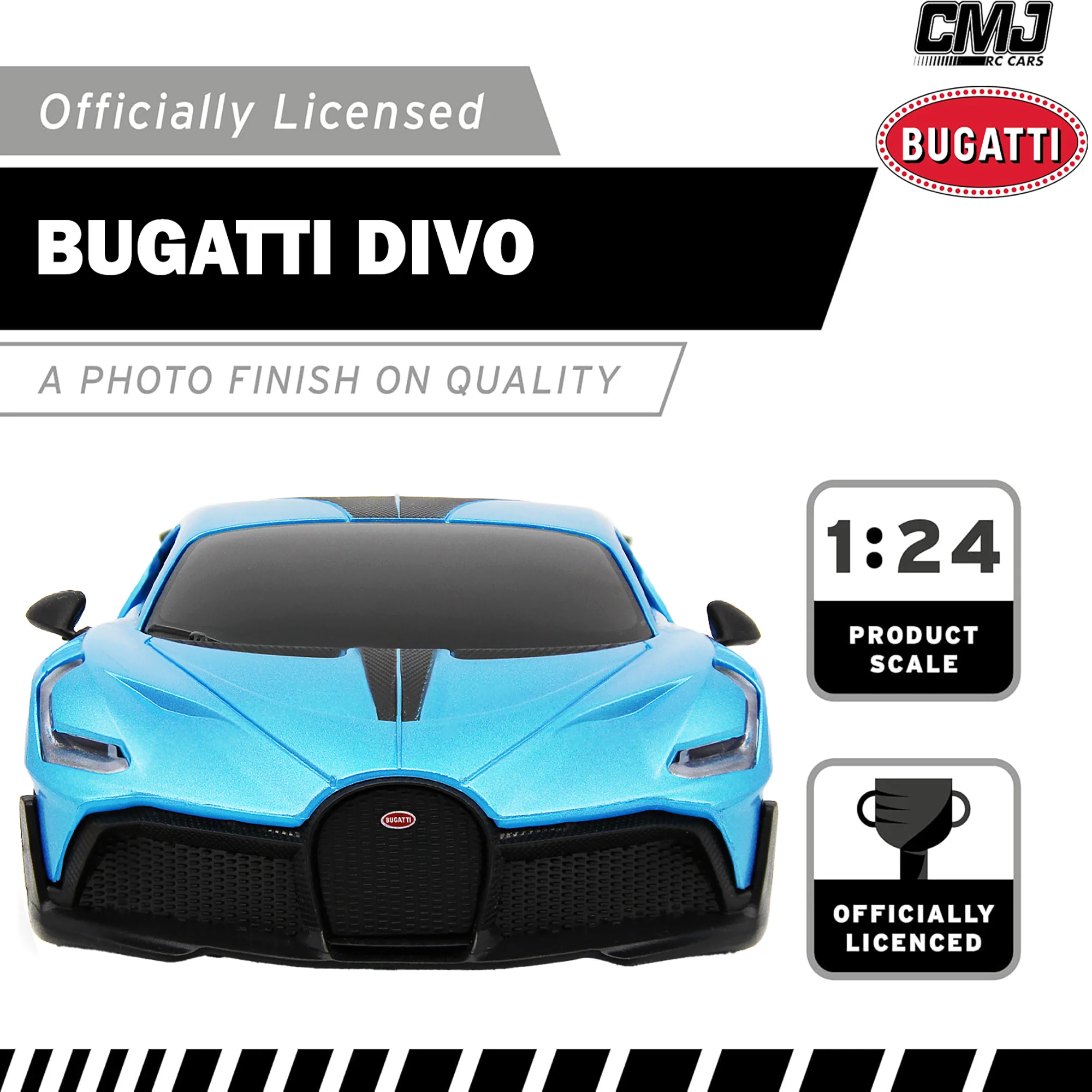 CMJ RC Cars Bugatti Divo Remote Control Vehicle - Blue - 1:24 Scale - 2.4GHz - Image 5
