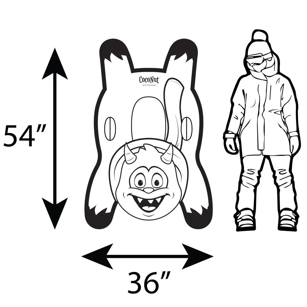 CocoNut Outdoor Yeti Racer Inflatable Snow Sled 54x36 inches - Image 2