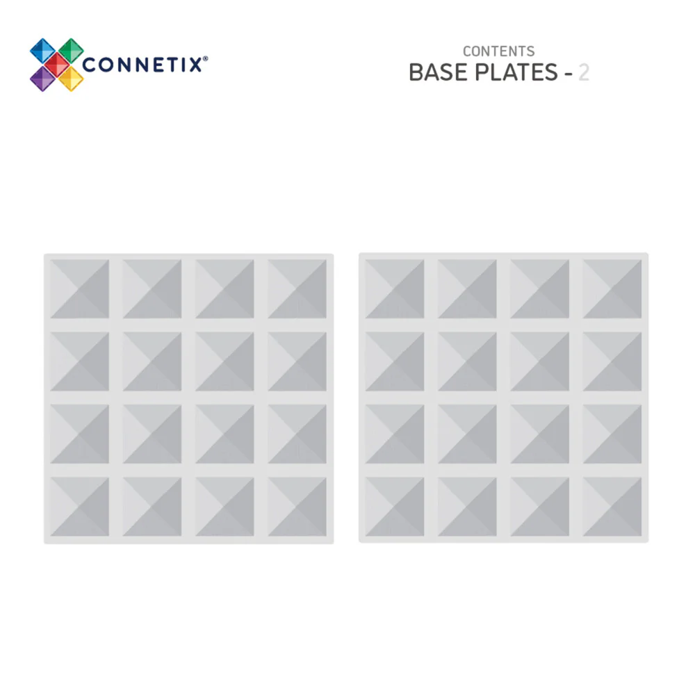 Connetix Magnetic Tiles 2-Piece Clear Base Plate Pack for Creative Building - Image 2