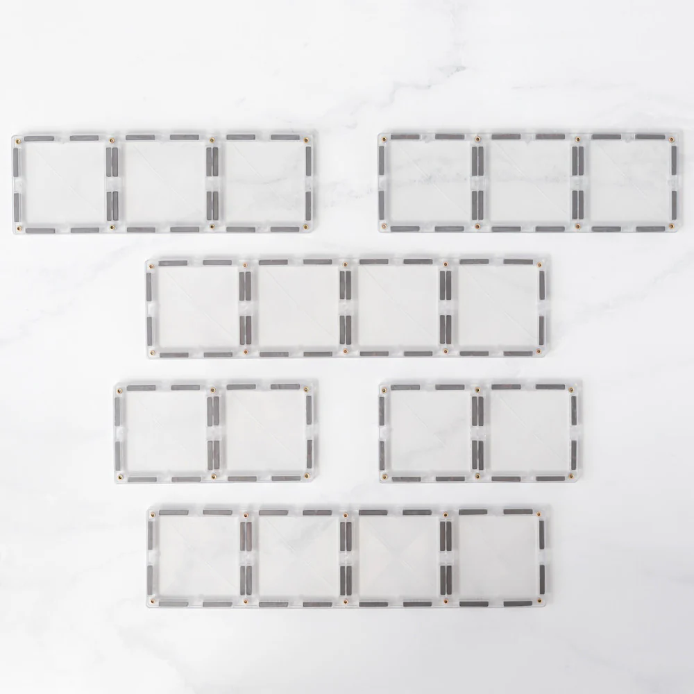 Connetix Magnetic Tiles Clear Rectangle Pack, 12-Piece Set - Image 3
