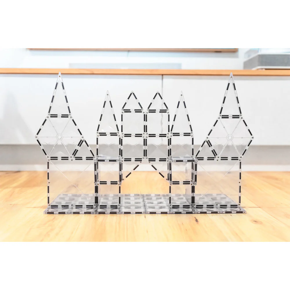 Connetix Magnetic Tiles Clear Starter Pack - 34 Piece Translucent Shapes - Image 4
