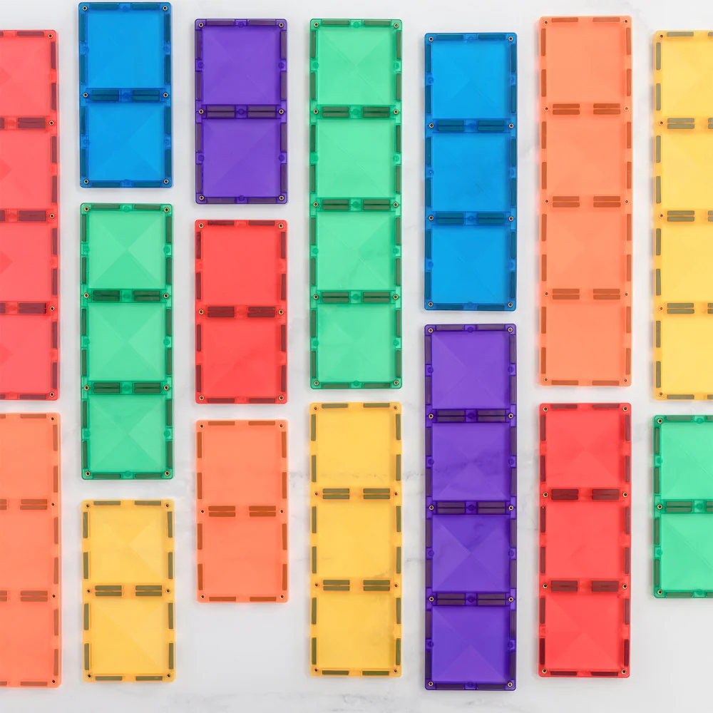 Connetix Magnetic Tiles Rainbow Rectangle Pack - 18 Piece Set - Image 3