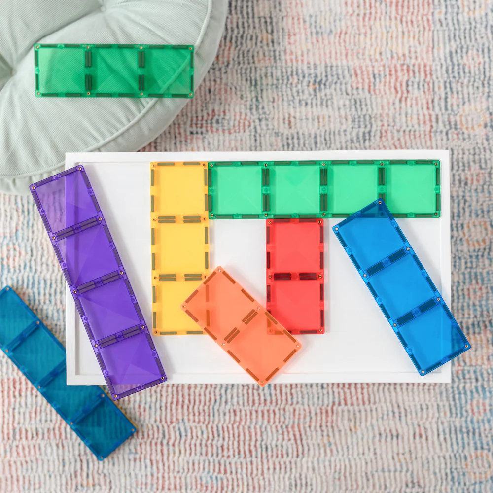 Connetix Magnetic Tiles Rainbow Rectangle Pack - 18 Piece Set - Image 4