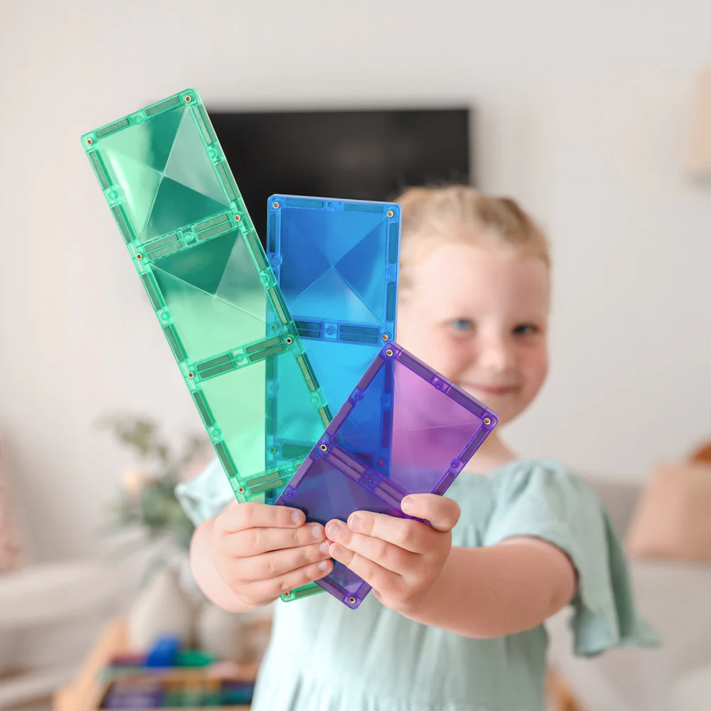 Connetix Magnetic Tiles Rainbow Rectangle Pack - 18 Piece Set - Image 5