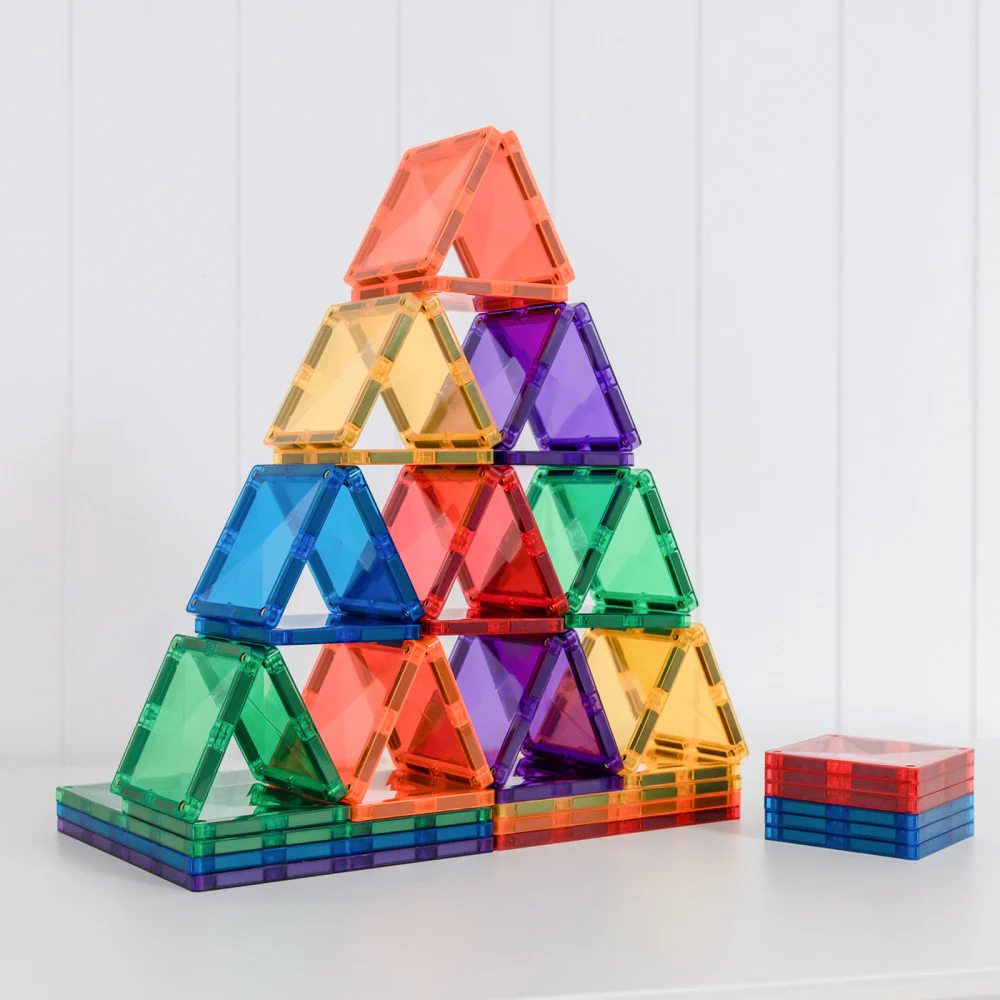 Connetix Magnetic Tiles Rainbow Square 42-Piece Set - Vibrant Colors - Image 4