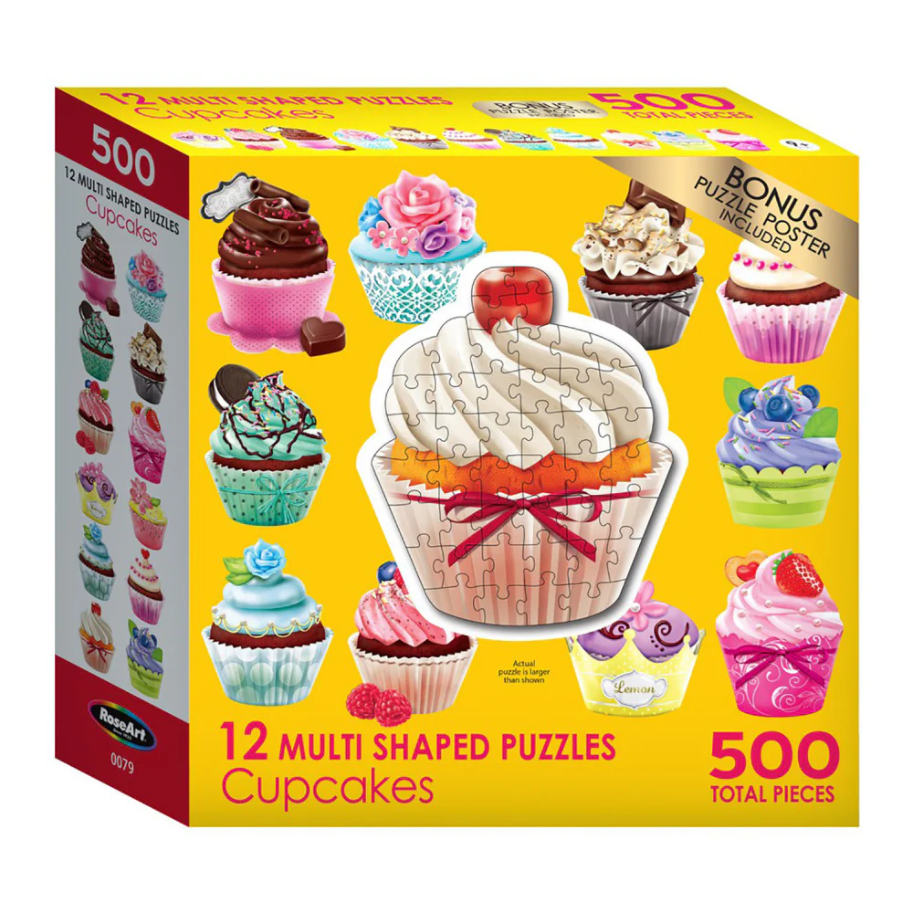 Cra-Z-Art Colorful Cupcakes 12-Pack Jigsaw Puzzle - 500 pc - Image 2
