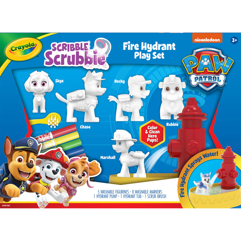 Crayola Paw Patrol Scribble Scrubbie Fire Hydrant Washable Playset