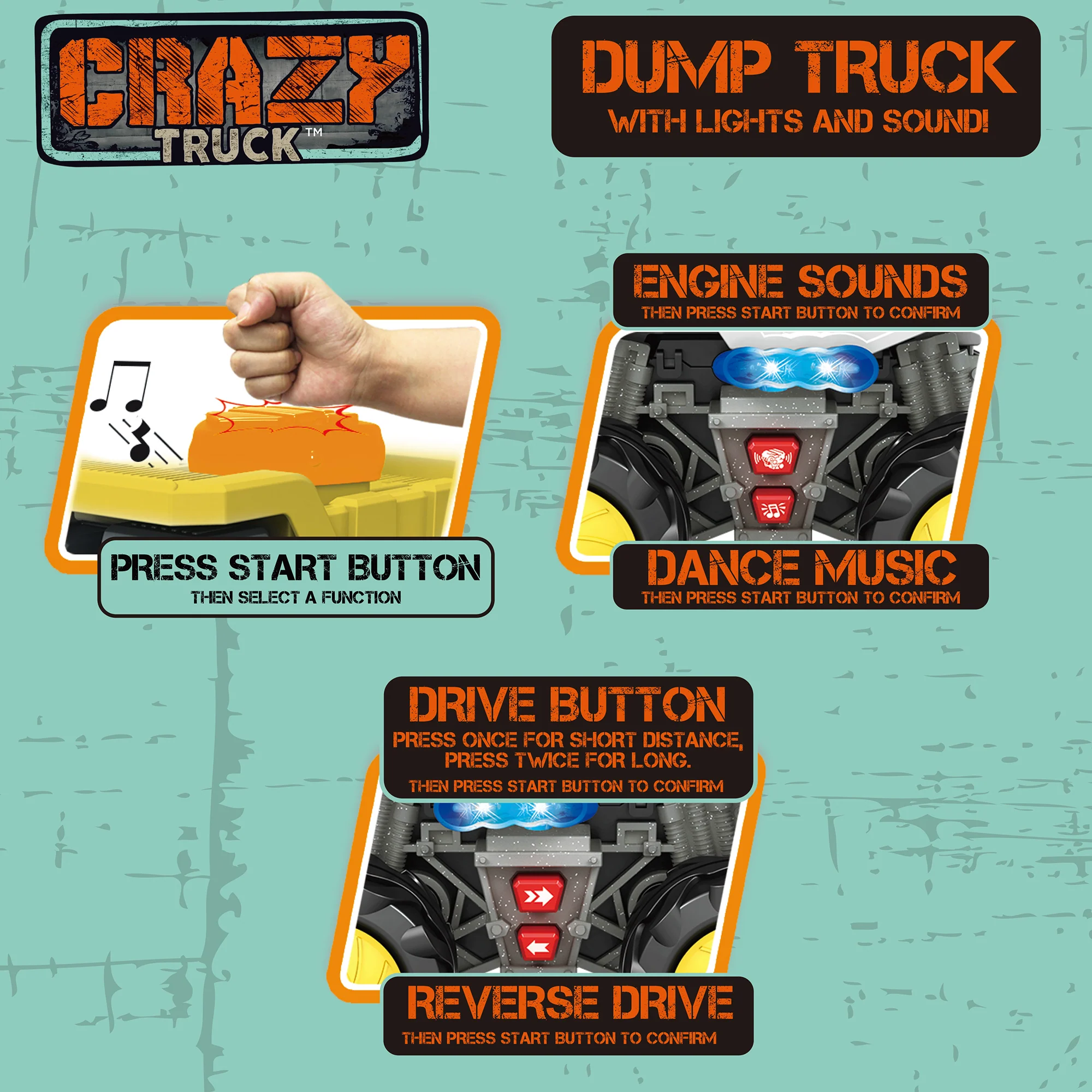 Thin Air Brands Crazy Truck - Motorized Dump Truck with Stunts, Lights, and Sounds for Kids 3+ - Image 5