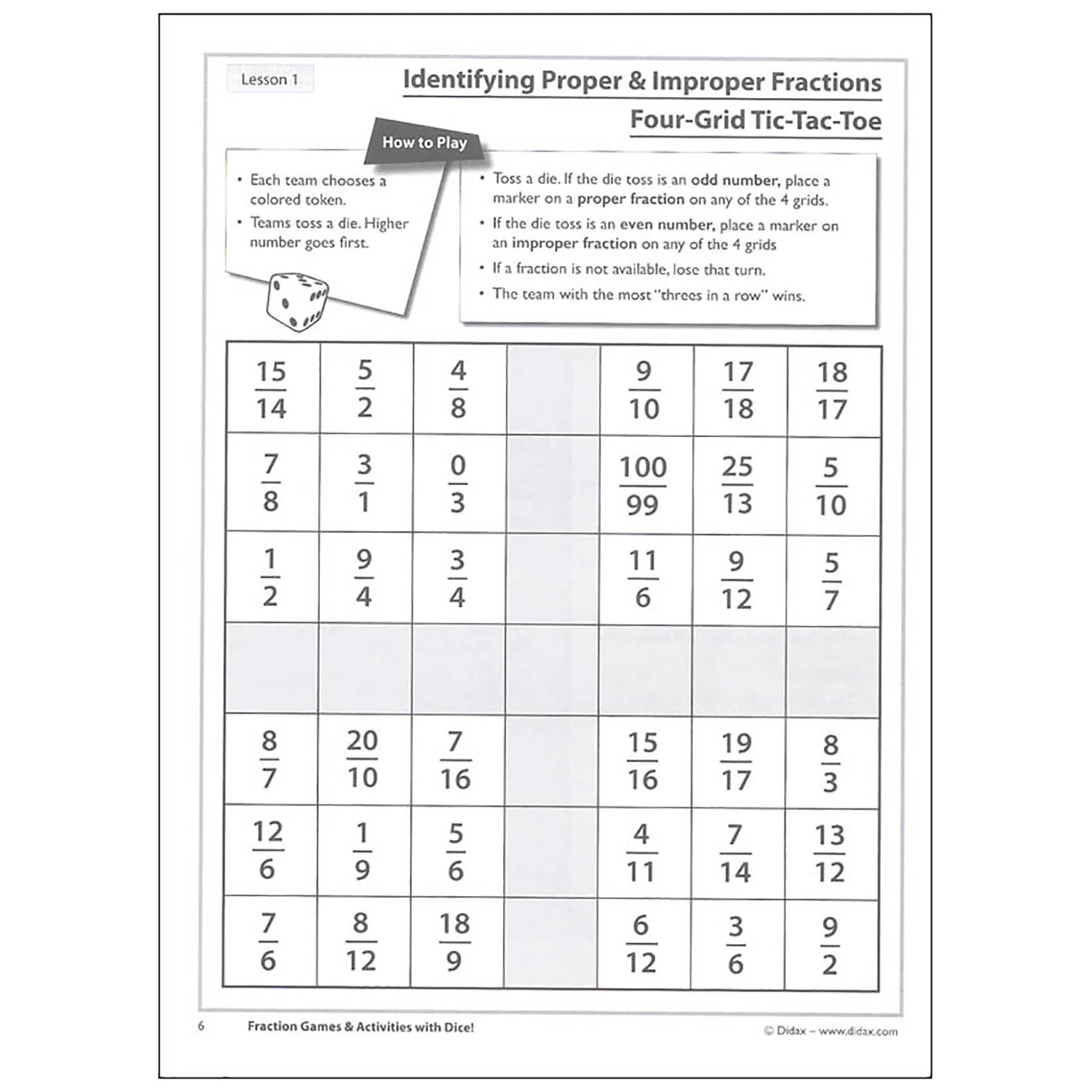 Didax® Fraction Fun - Math Dice Games & Activities Resource Book - Image 6