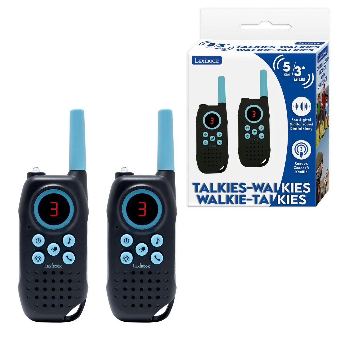 AdventureTech Kids' Long-Range Digital Walkie Talkies - Dual-Set - Vibrant Yellow