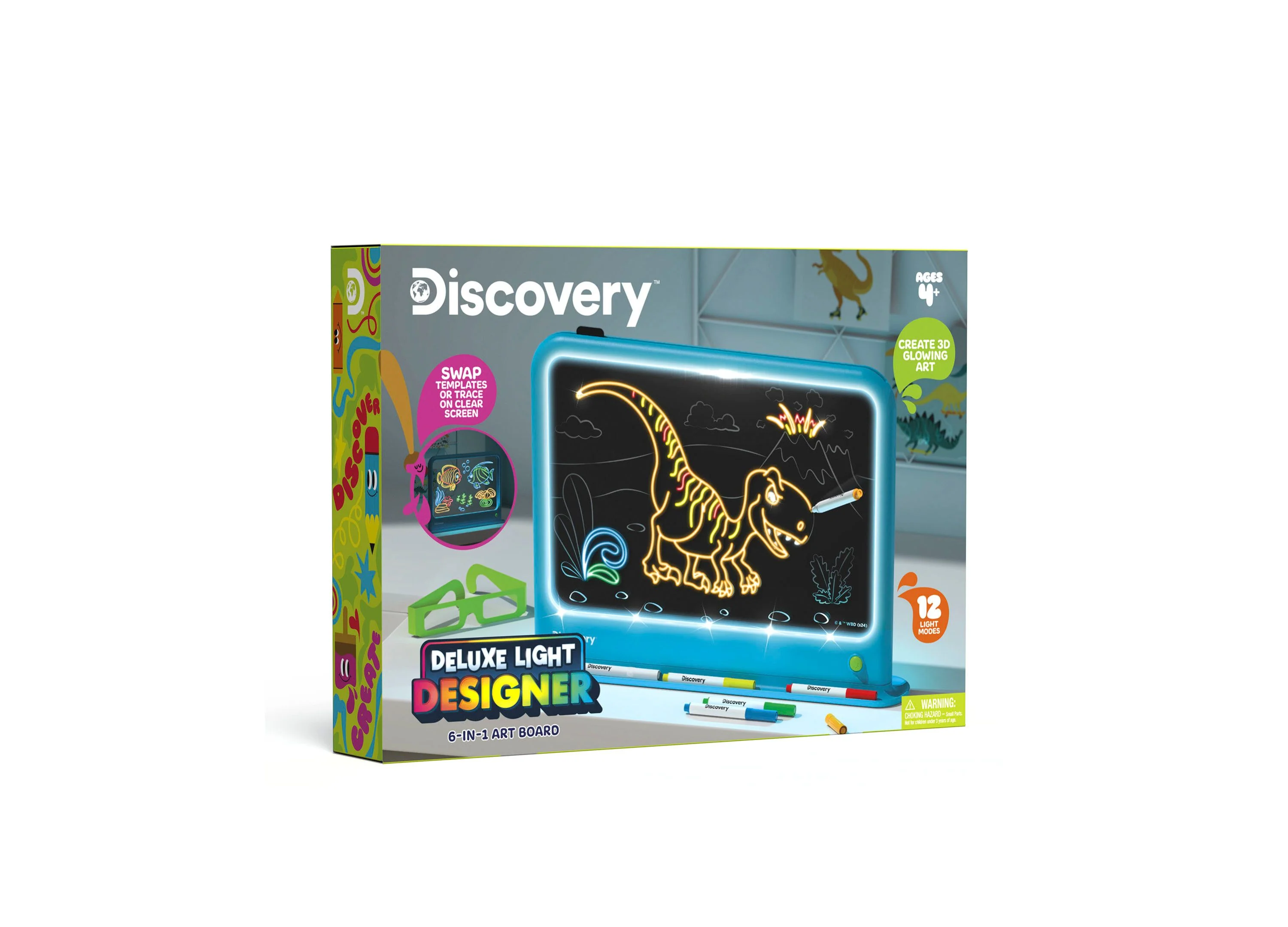 Discovery Kids Deluxe Light Designer 6-in-1 Art Board Drawing Kit - Image 9