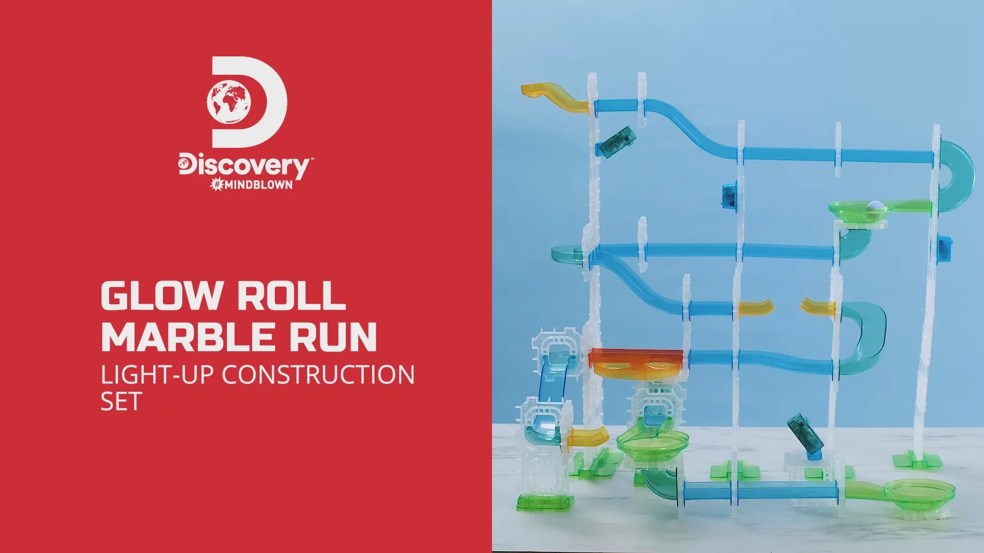 Discovery #MINDBLOWN Glow Roll Marble Run Light-Up Construction Set - Image 2