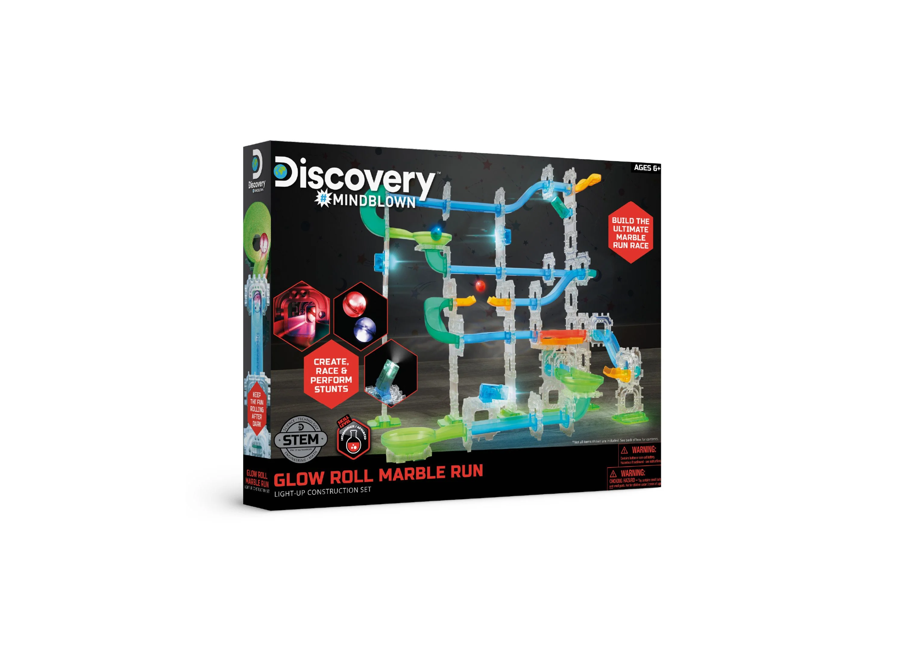 Discovery #MINDBLOWN Glow Roll Marble Run Light-Up Construction Set - Image 7