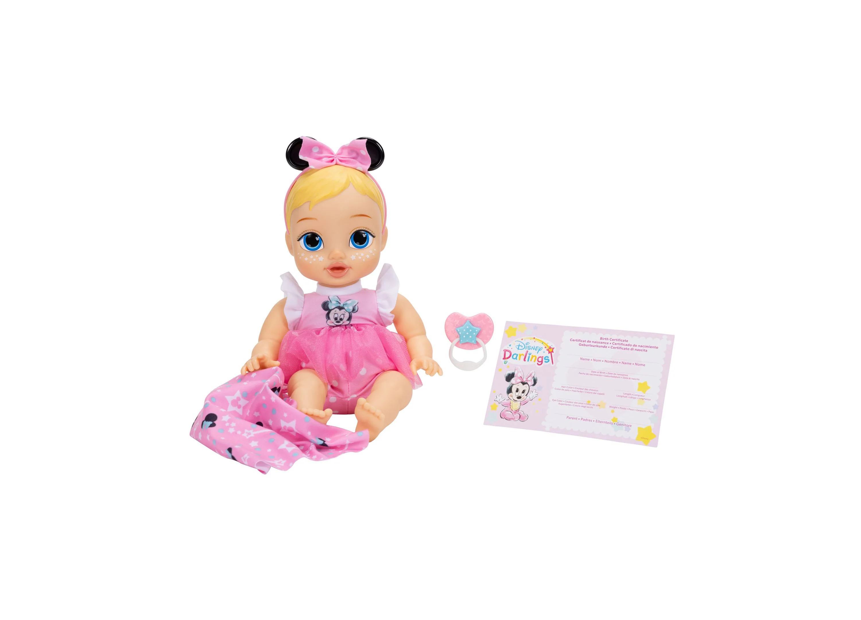 Disney Darlings Snuggly Stars Minnie Mouse 11-Inch Soft-Bodied Baby Doll - Image 3