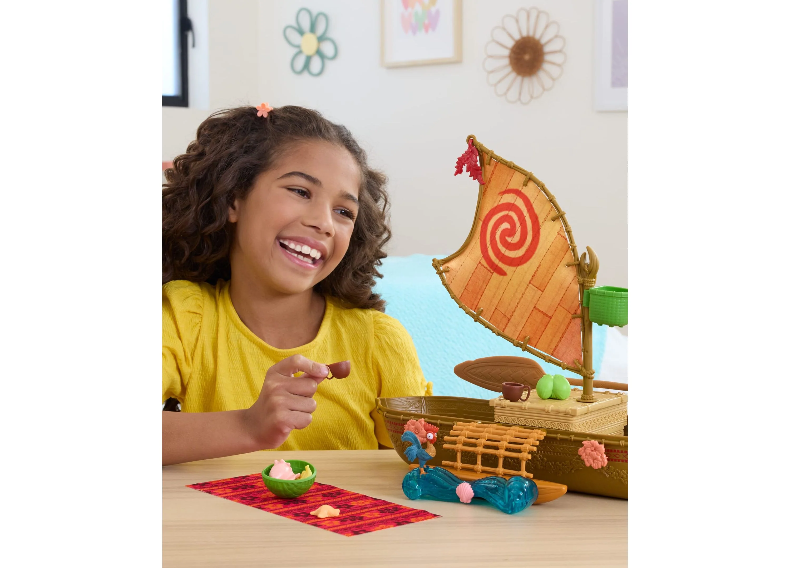 Disney Princess Moana Ocean Voyager Canoe Playset, Floating Boat, Fashion Doll Playset - Image 4