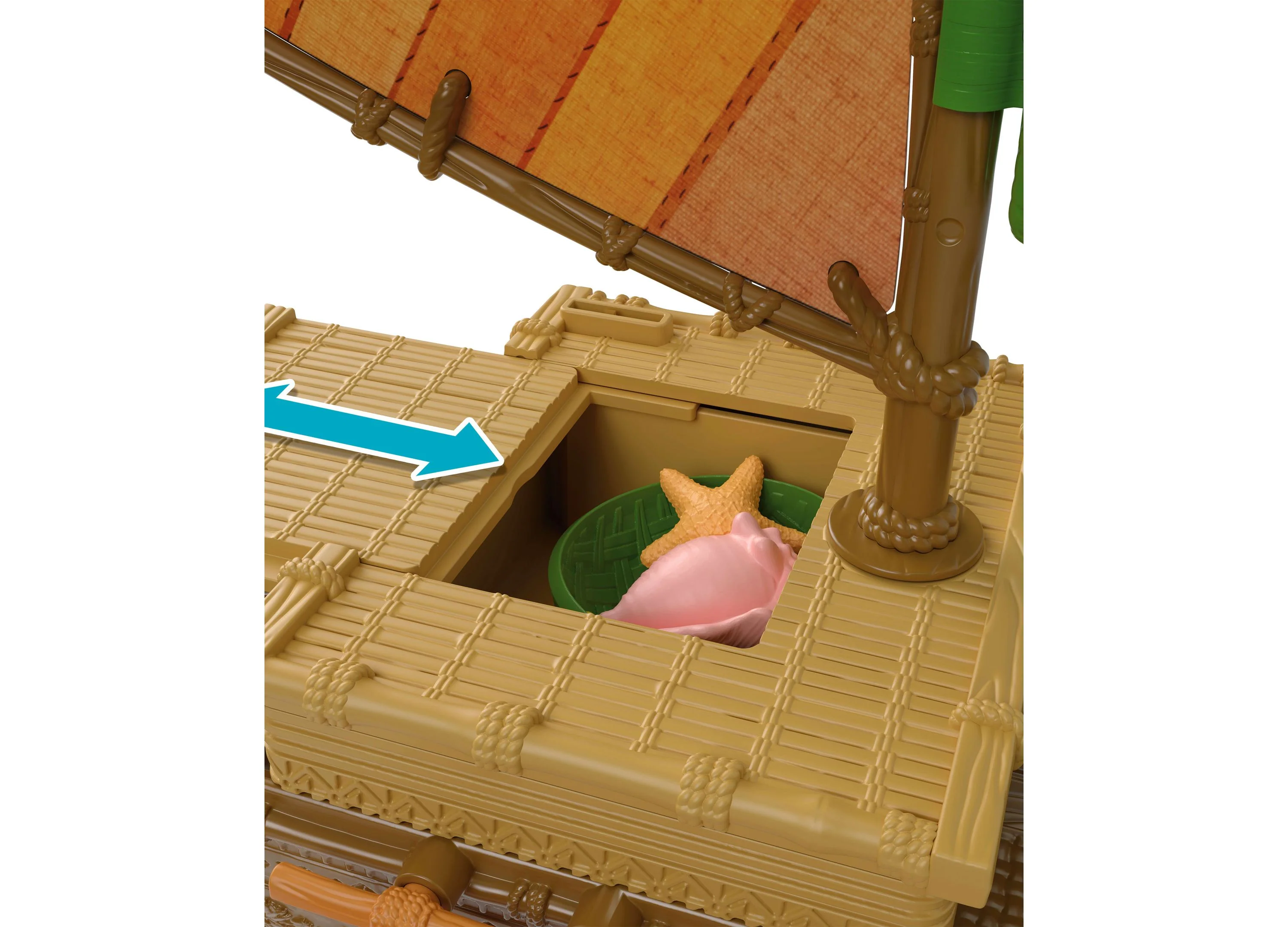 Disney Princess Moana Ocean Voyager Canoe Playset, Floating Boat, Fashion Doll Playset - Image 5