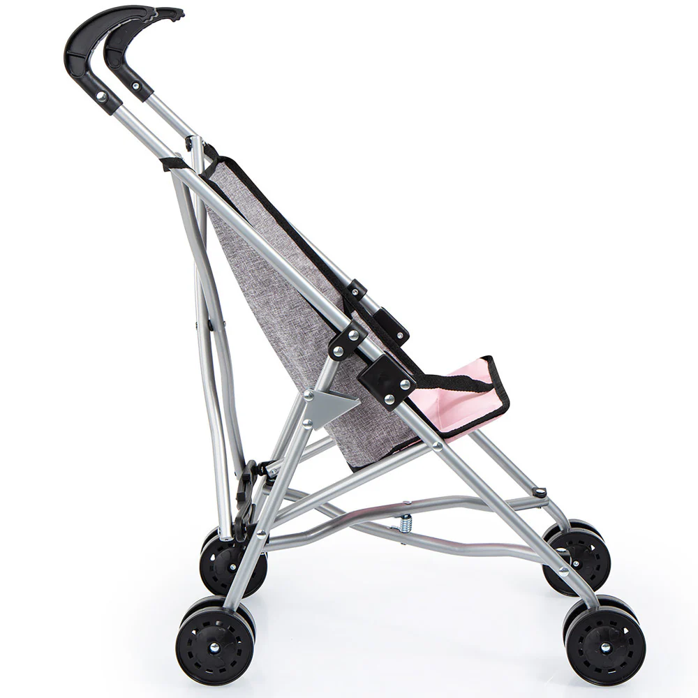 Chic Grey Doll Umbrella Stroller for 18-inch Dolls - Image 3