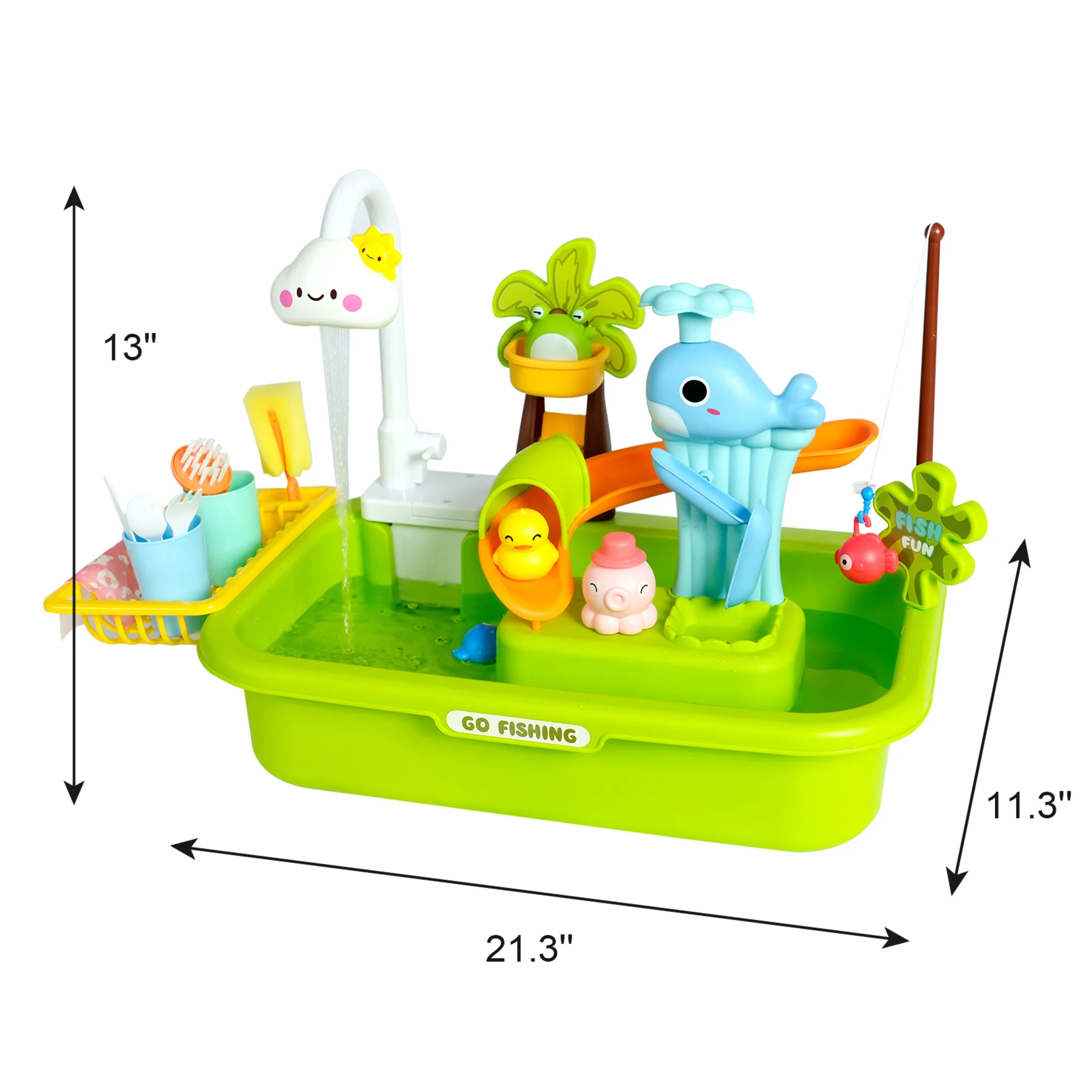 Easy Playhouse Splash & Cook 4-In-1 Play Sink with Running Water Faucet - Image 2