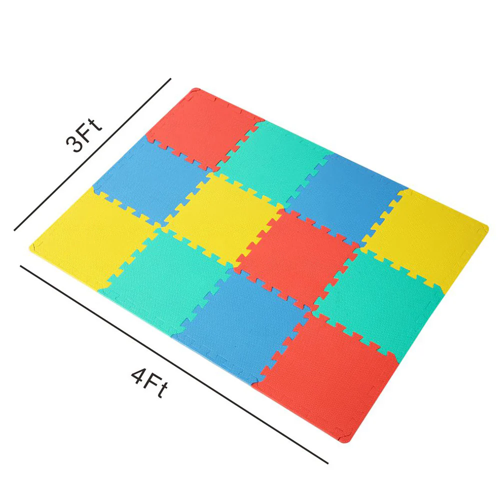 Easy Playhouse Soft Foam Floor Puzzle Tiles - Chic Blue-Grey-White - Image 3