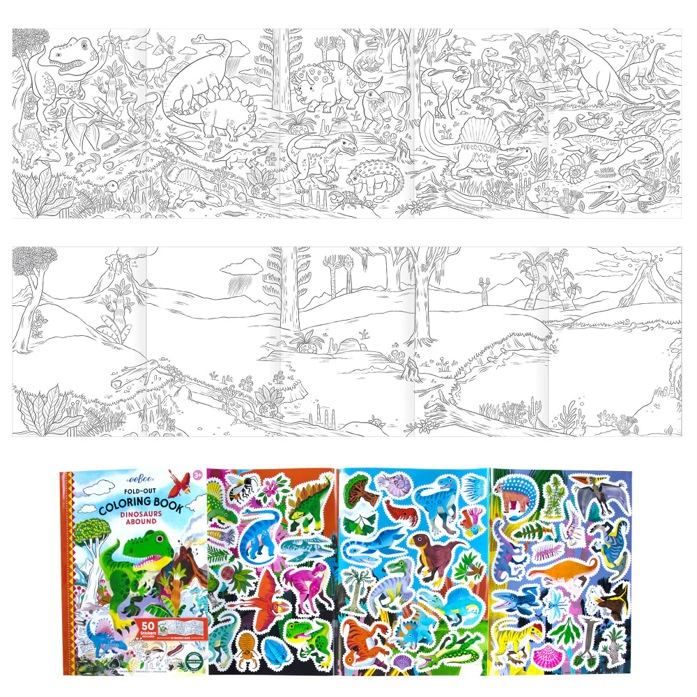 eeBoo Dinosaurs Abound Giant Coloring Adventure - Ages 3+ - Image 3