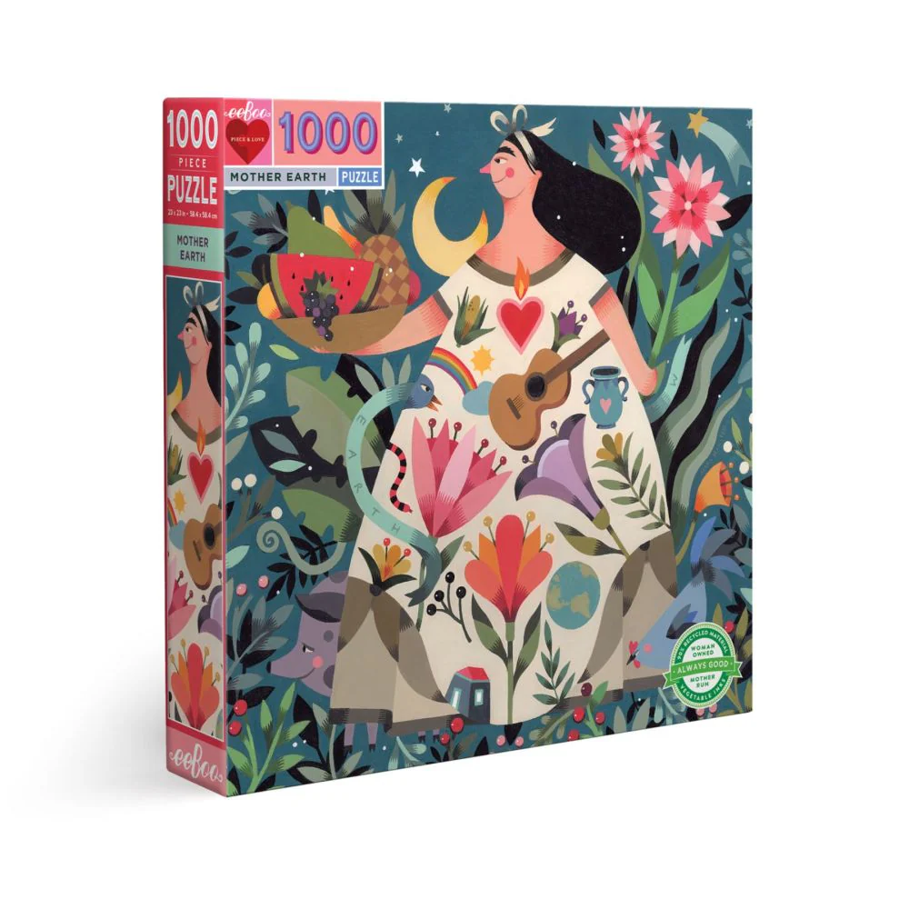 eeBoo Piece and Love Mother Earth 1000-Piece Square Jigsaw Puzzle