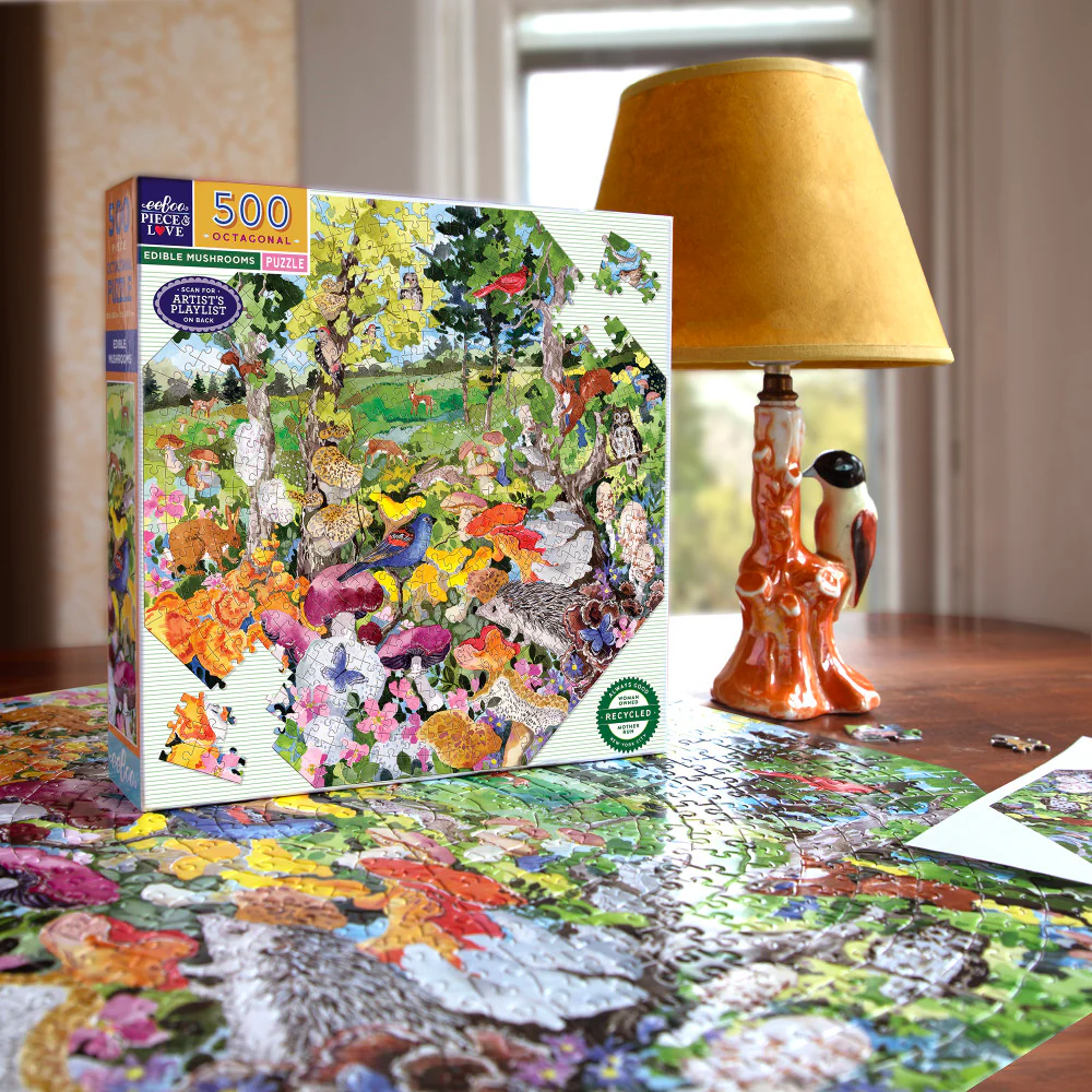 eeBoo Piece & Love Edible Mushrooms 500-Piece Puzzle - Image 4