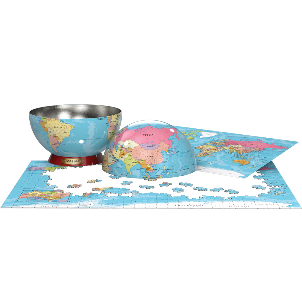 Eurographics World Map Jigsaw Puzzle in Decorative Tin - 550 Pieces - Image 2