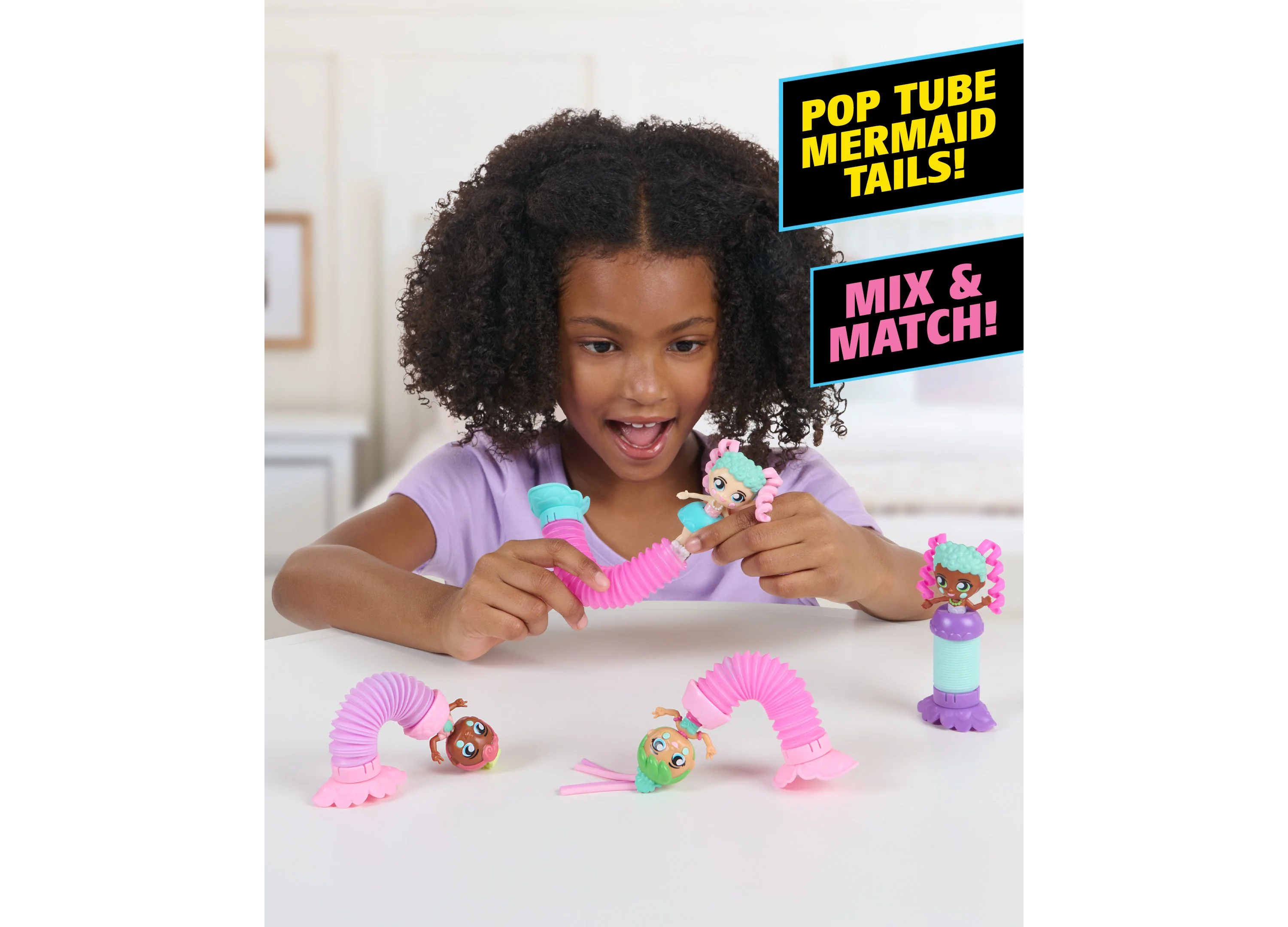 Fashion Fidgets Fantasy Series - Collectible Mermaid Dolls with Pop Tube Tails - Image 3